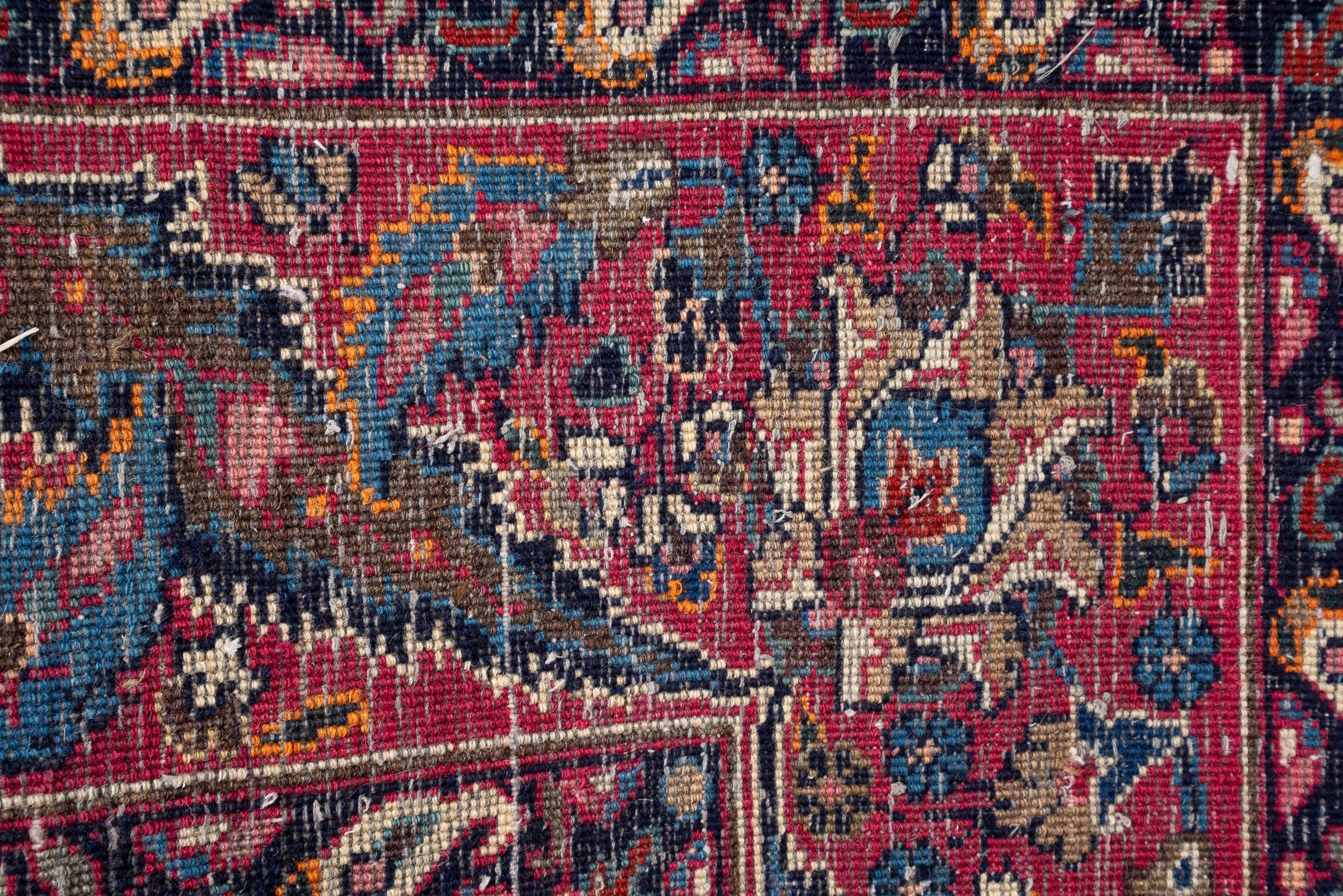 Vintage Kashan Signed Mosavian Fine Teal Lachak Toranj Persian Rug 2