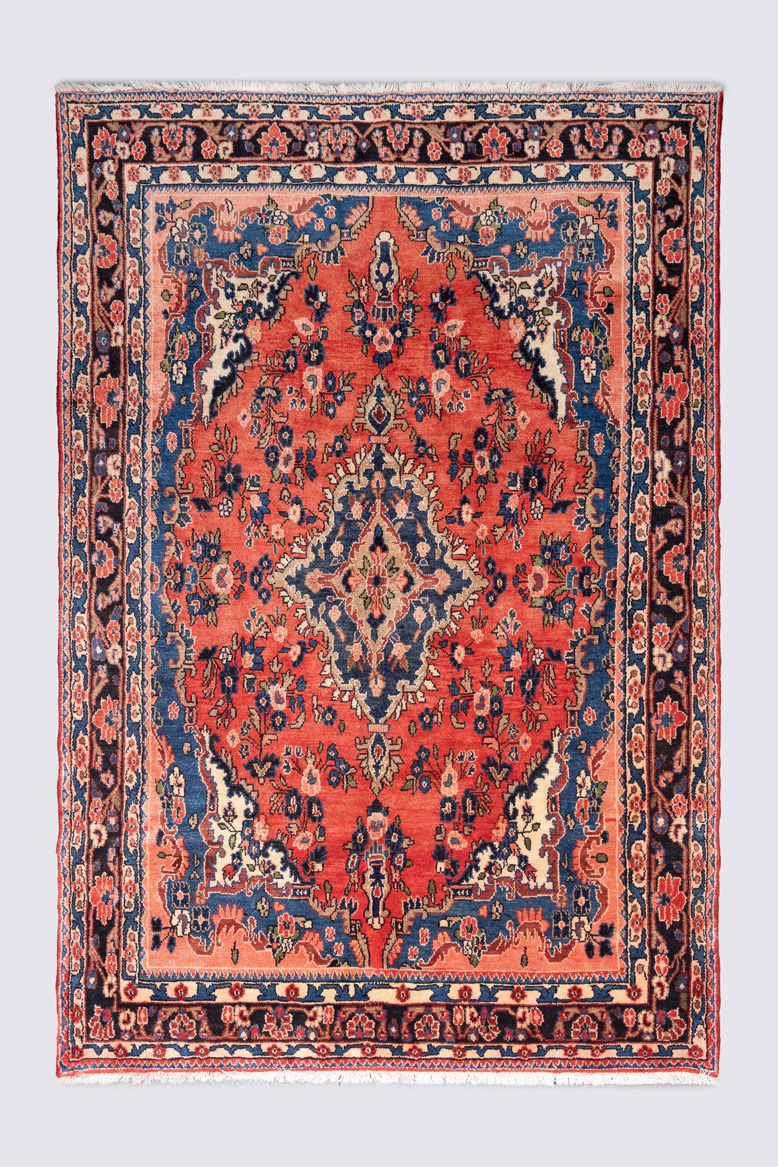 Semi Antique Hamadan Lachak Toranj Carpet 5.8SQM
