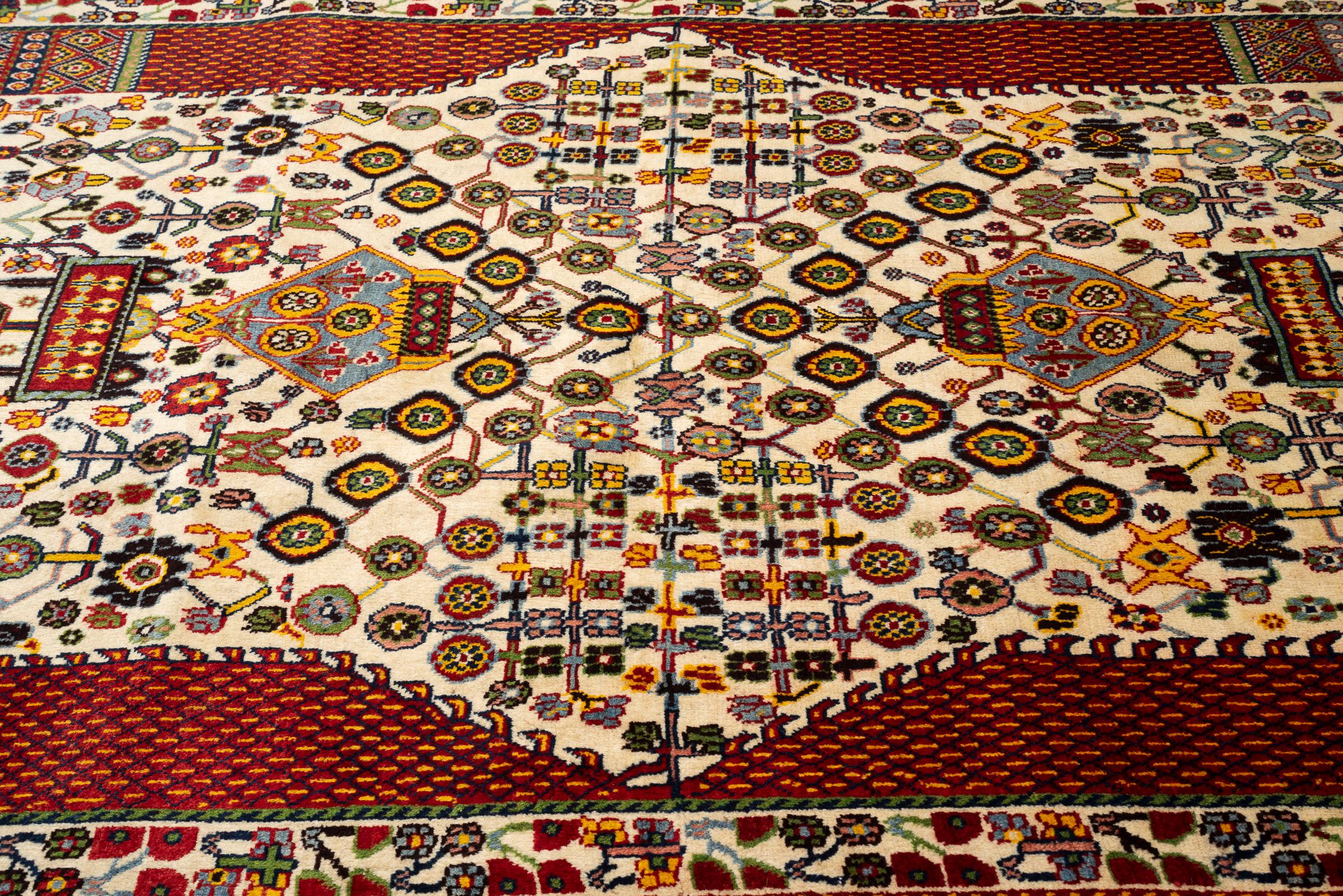 Vintage Fine Kashkouli Millefleur Persian Rug, c. 1915–1935