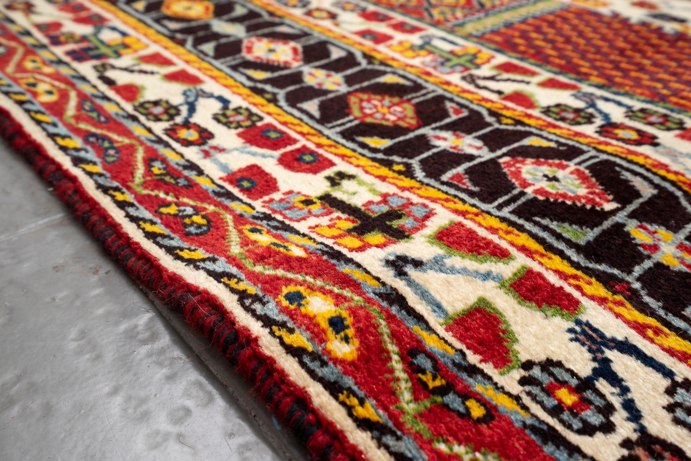 Vintage Fine Kashkouli Millefleur Persian Rug, c. 1915–1935