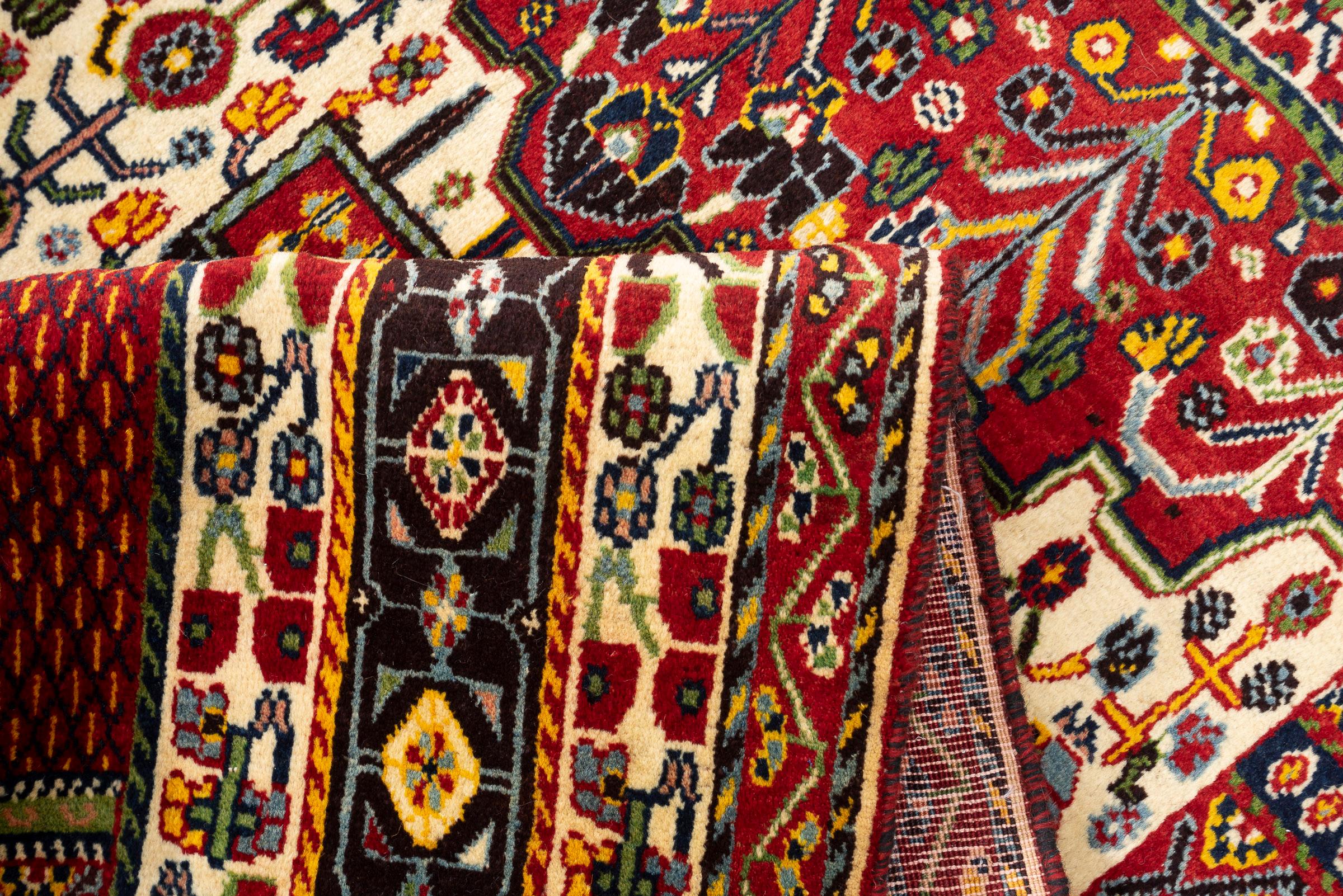 Vintage Fine Kashkouli Millefleur Persian Rug, c. 1915–1935
