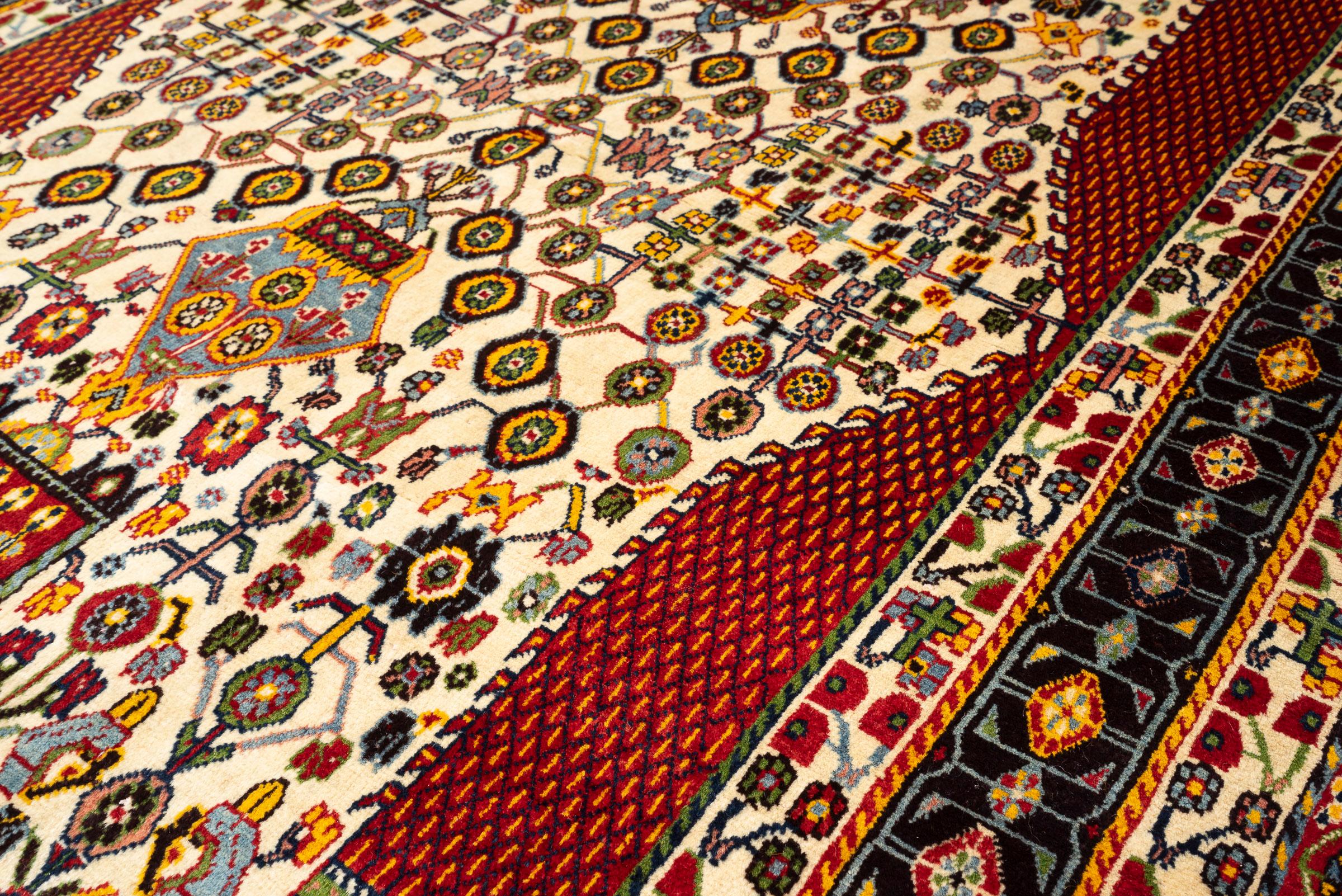 Vintage Fine Kashkouli Millefleur Persian Rug, c. 1915–1935