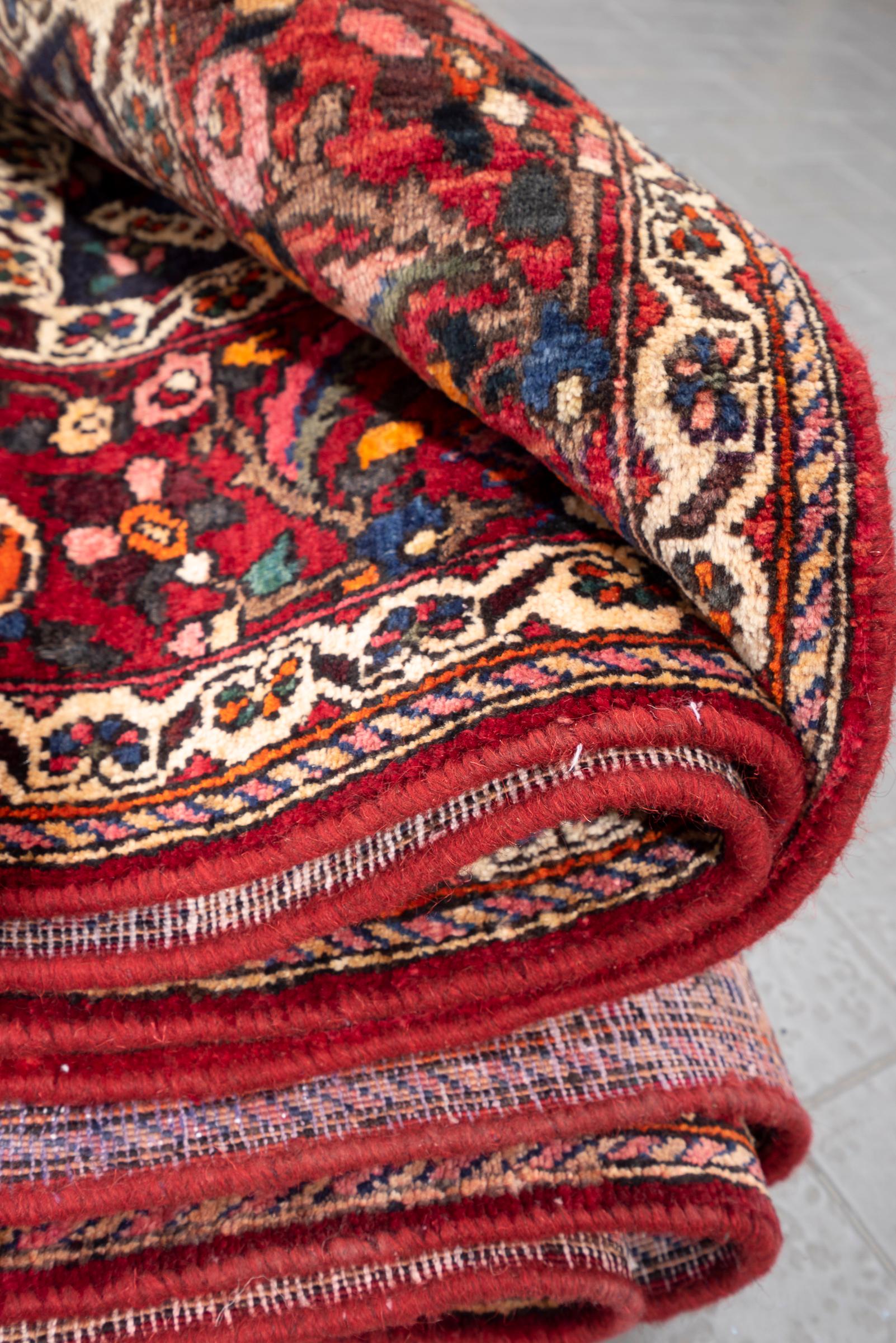 Antique Fine Bakhtiari Lachak Toranj Persian Rug