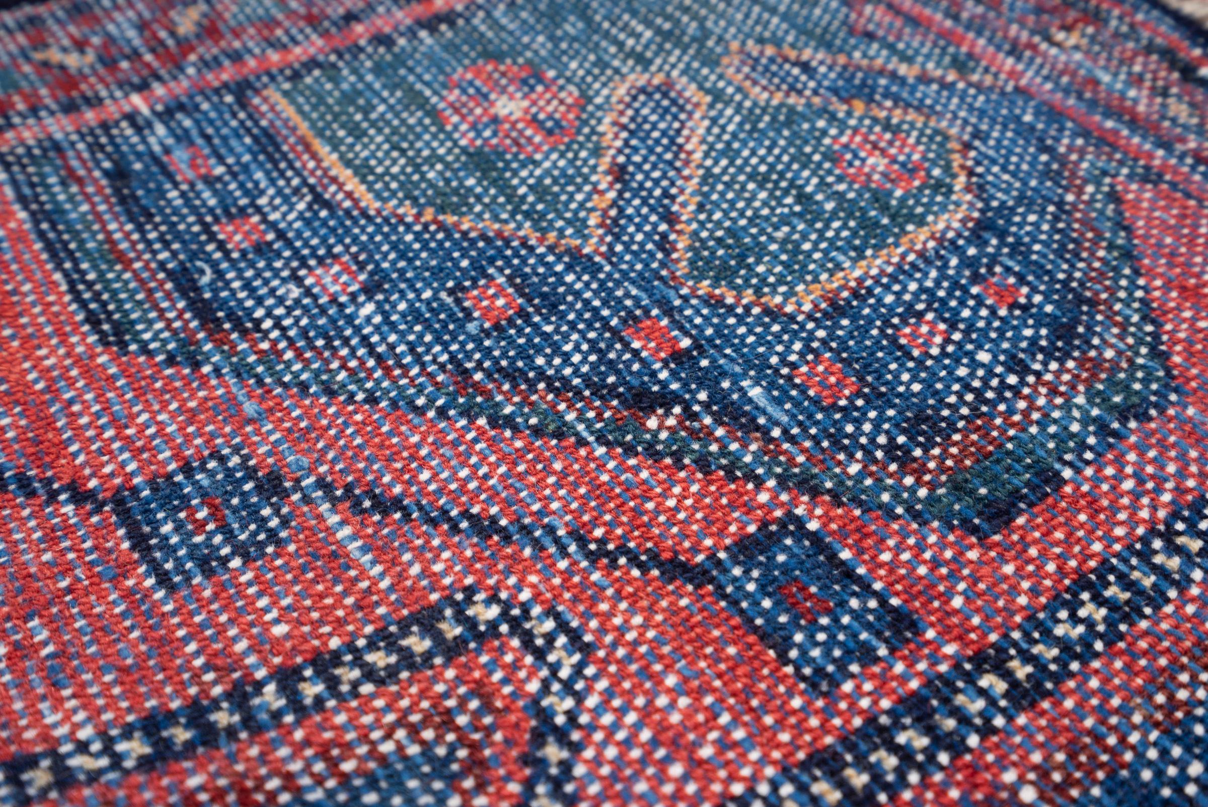 Antique Hamadan Triple Toranj Persian Runner Rug