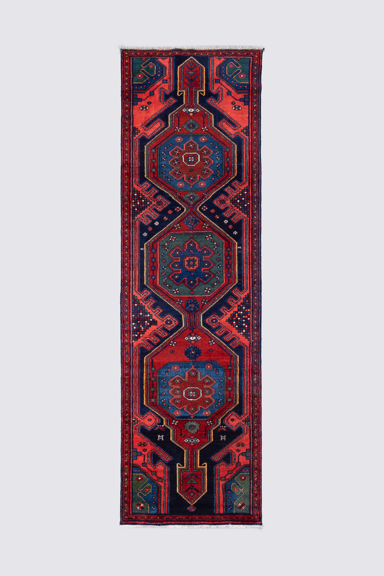 Antique Hamadan Triple Toranj Carpet Runner 2.3SQM