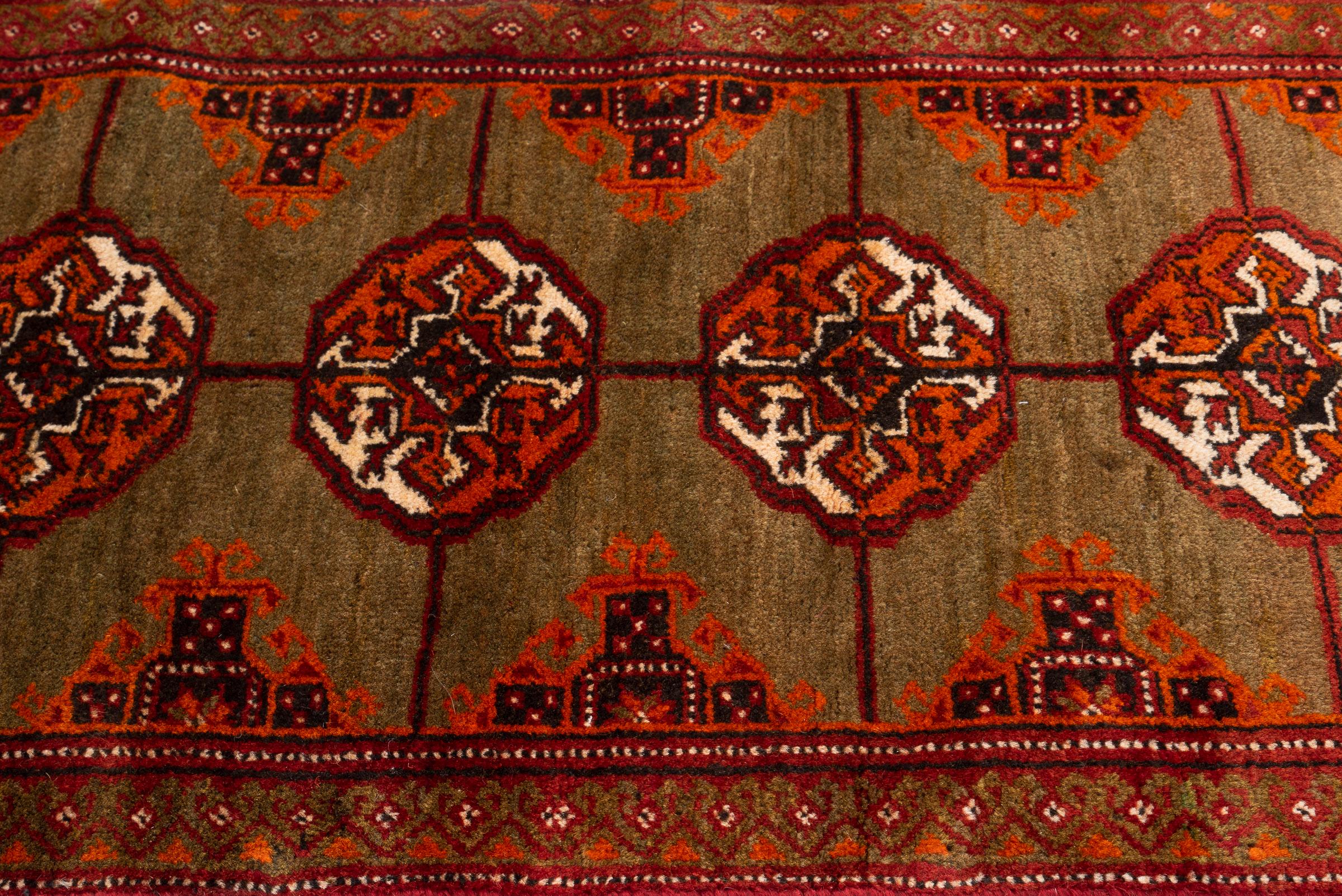 Torkaman Bukhara Persian Runner Rug