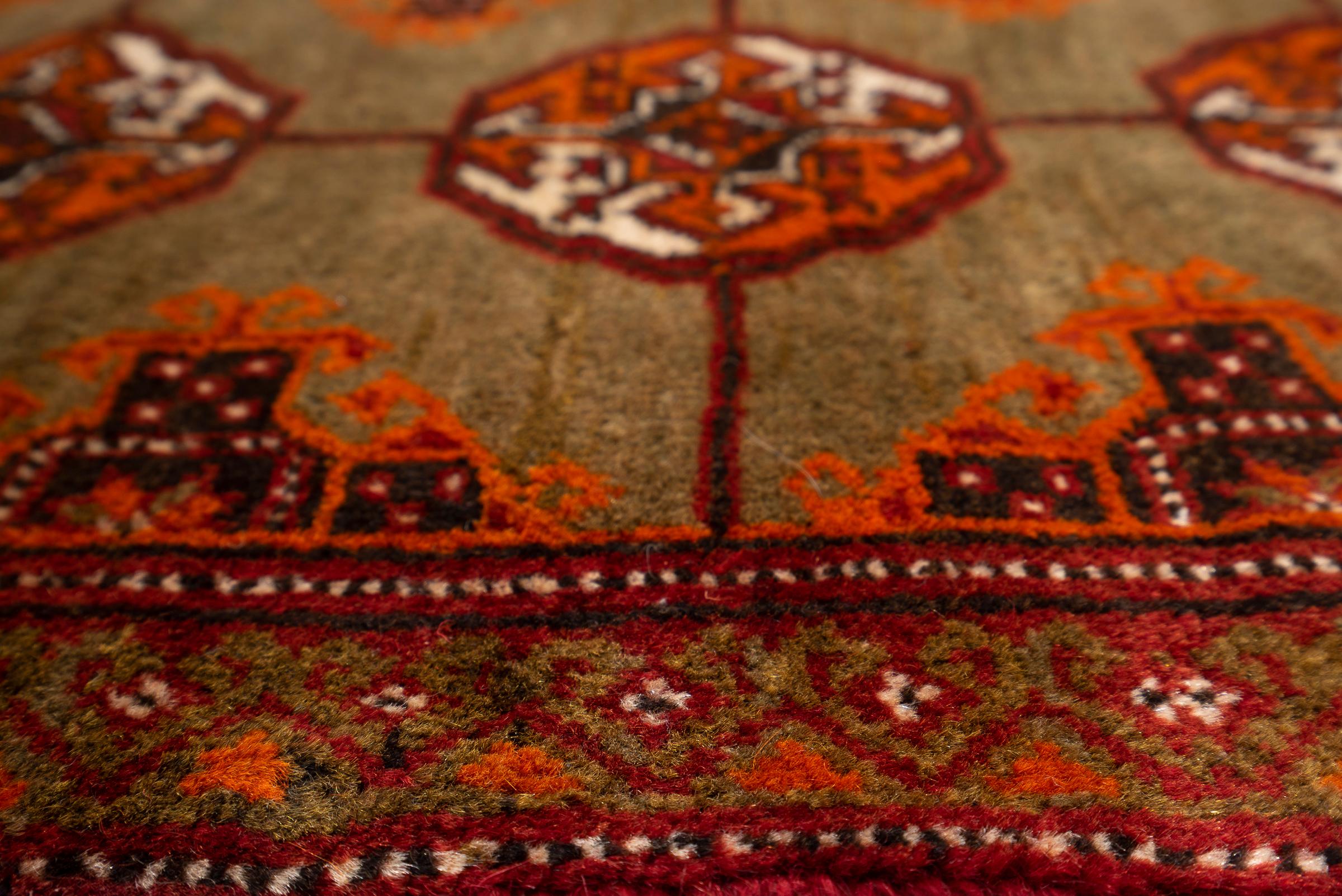 Torkaman Bukhara Persian Runner Rug