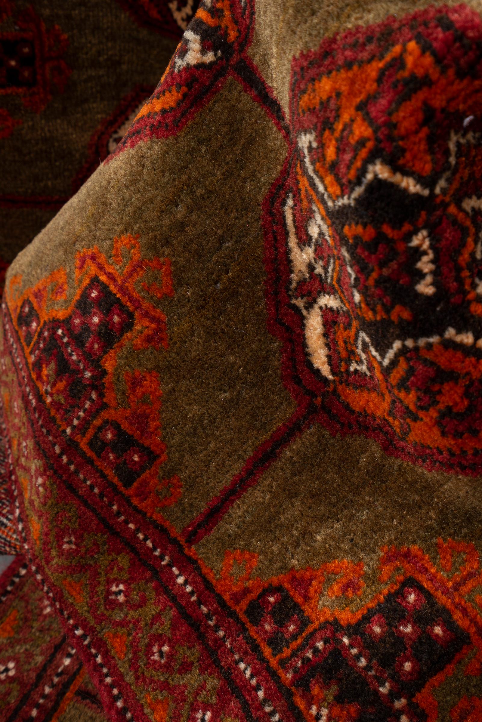 Torkaman Bukhara Persian Runner Rug