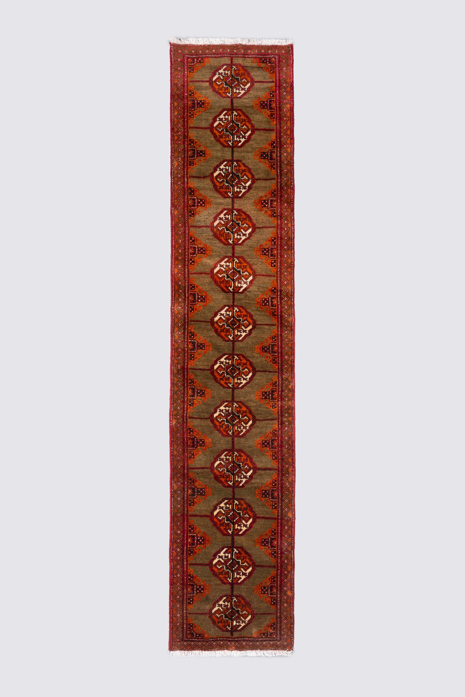 Vintage Torkaman Bukhara Carpet Runner 1.3SQM