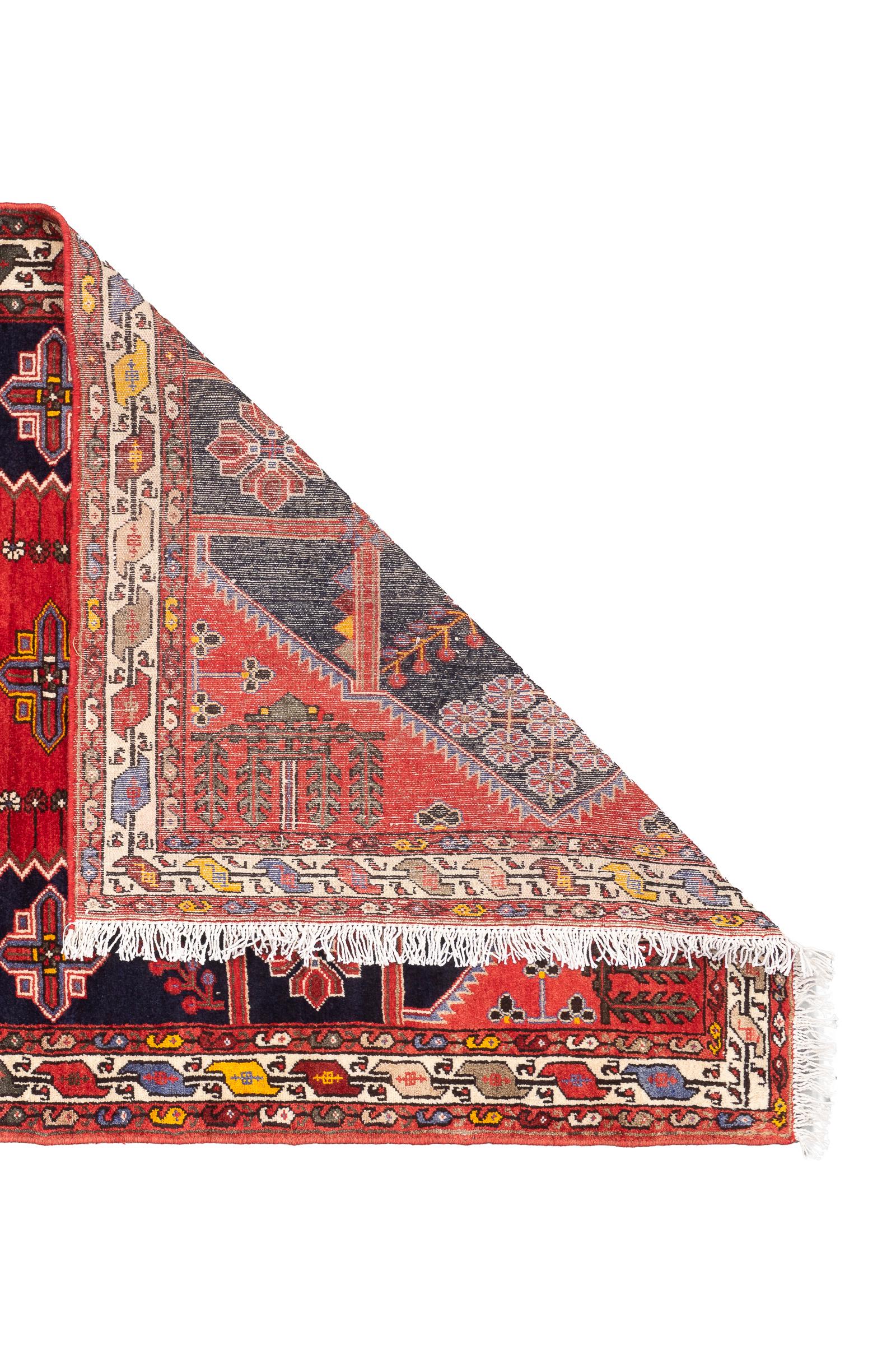 Vintage Red Shahsavan Qaliche Persian Rug
