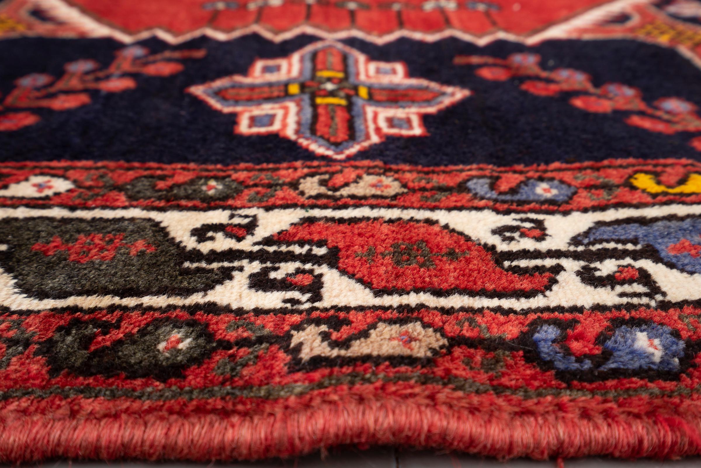 Vintage Red Shahsavan Qaliche Persian Rug