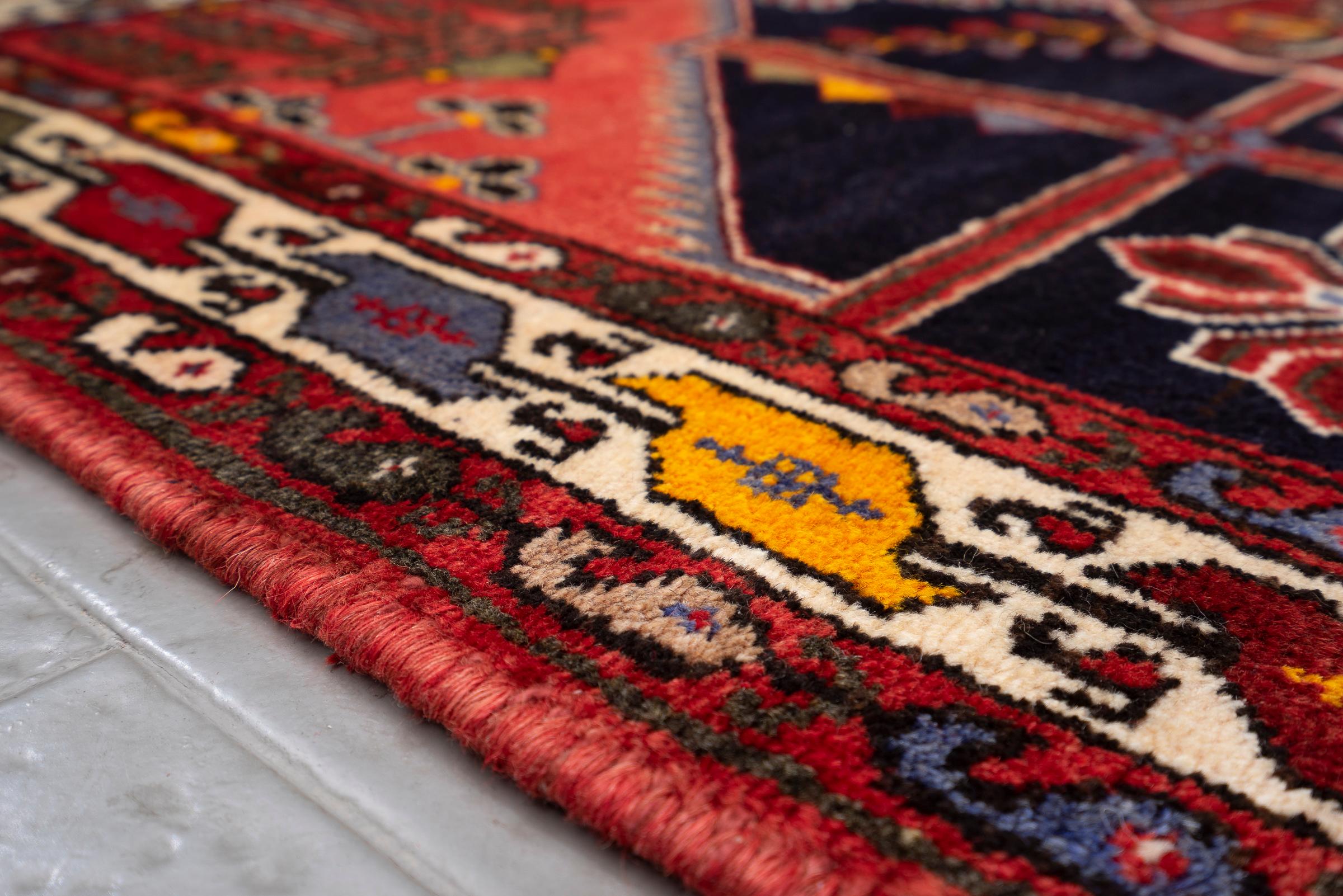Vintage Red Shahsavan Qaliche Persian Rug