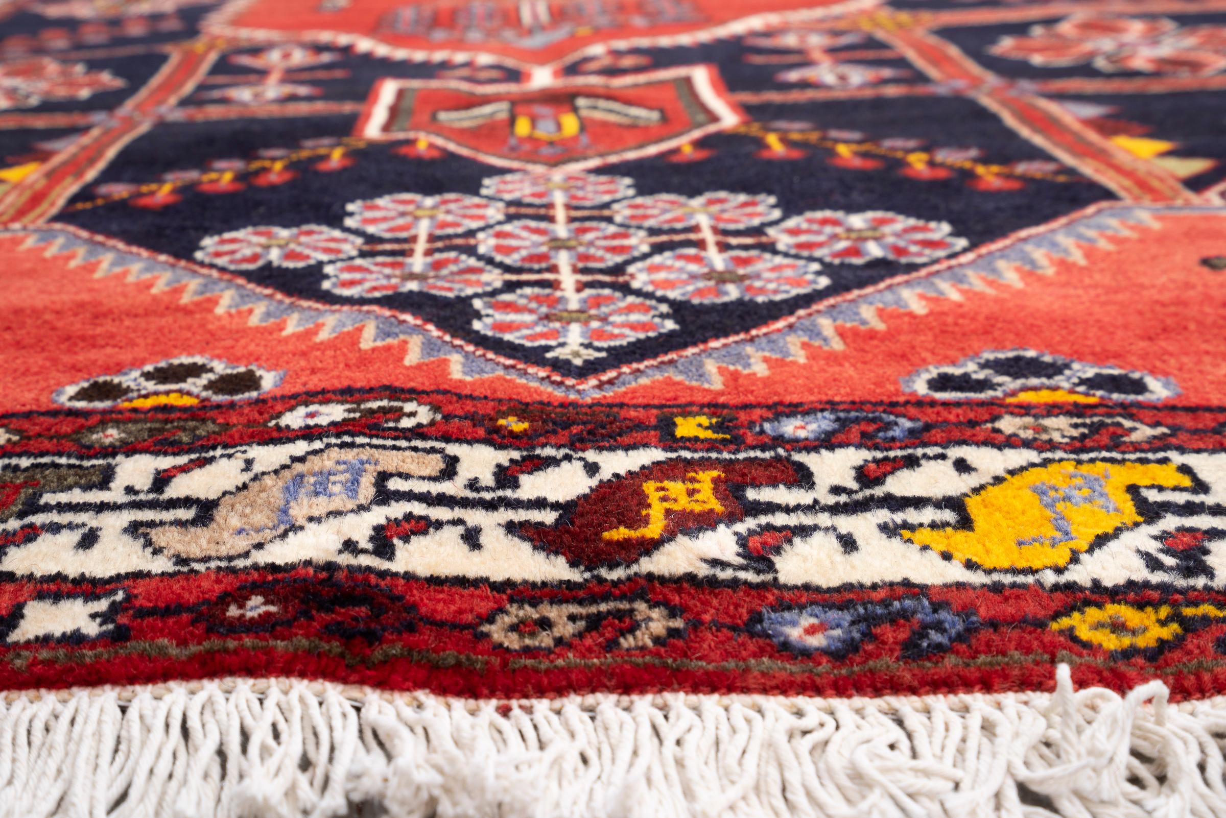 Vintage Red Shahsavan Qaliche Persian Rug