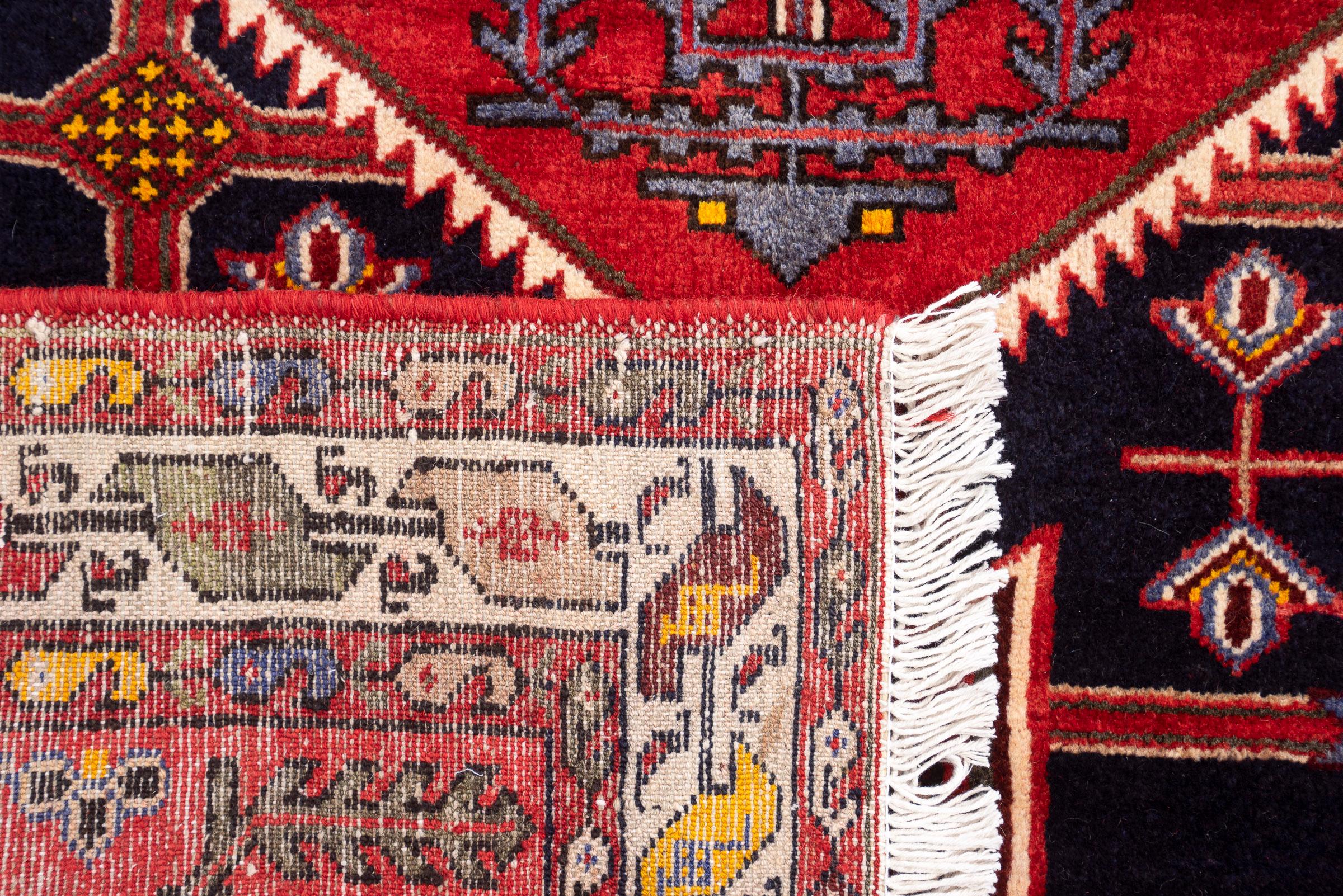 Vintage Red Shahsavan Qaliche Persian Rug