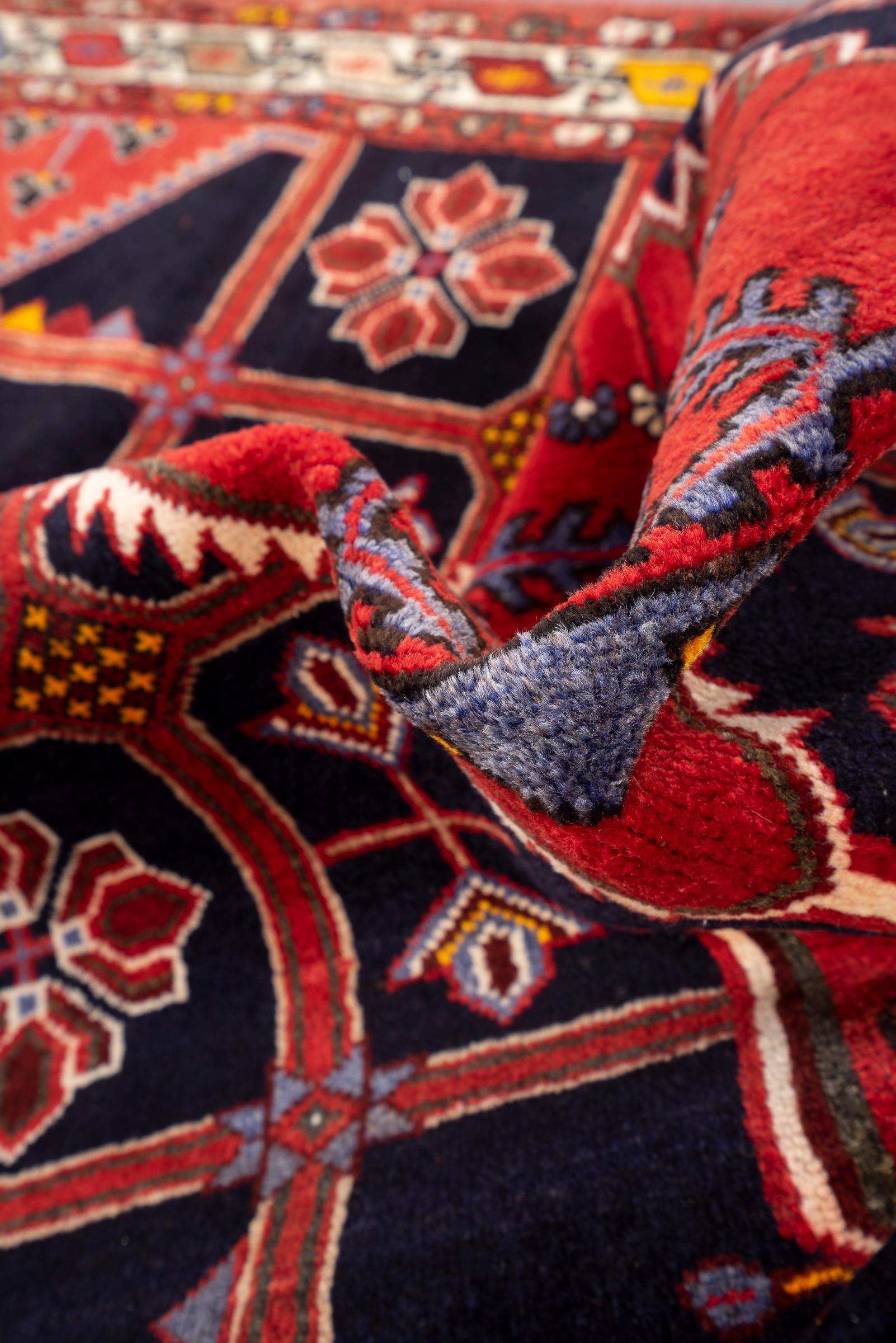 Vintage Red Shahsavan Qaliche Persian Rug