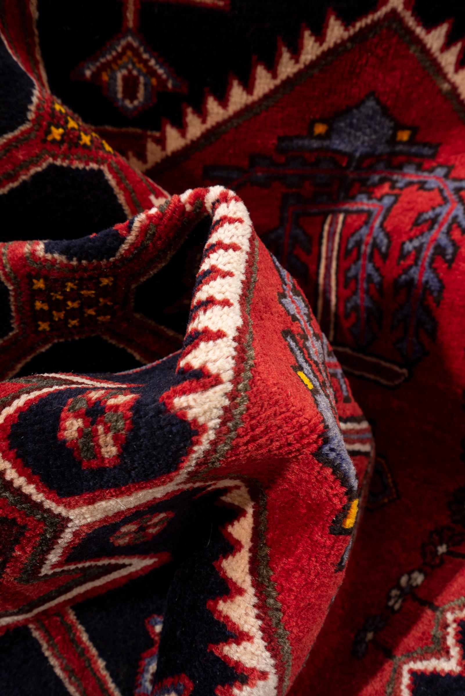 Vintage Red Shahsavan Qaliche Persian Rug