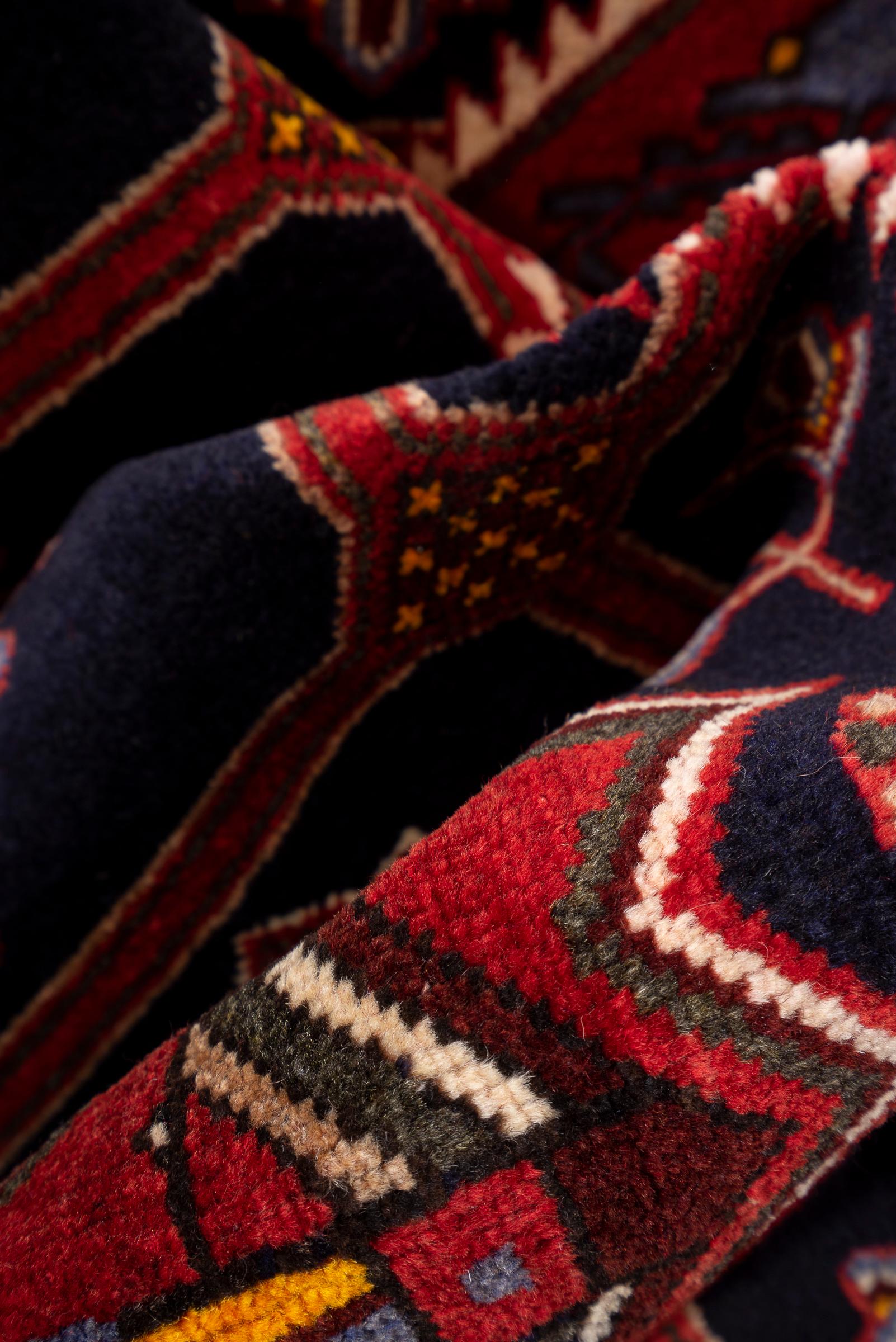 Vintage Red Shahsavan Qaliche Persian Rug