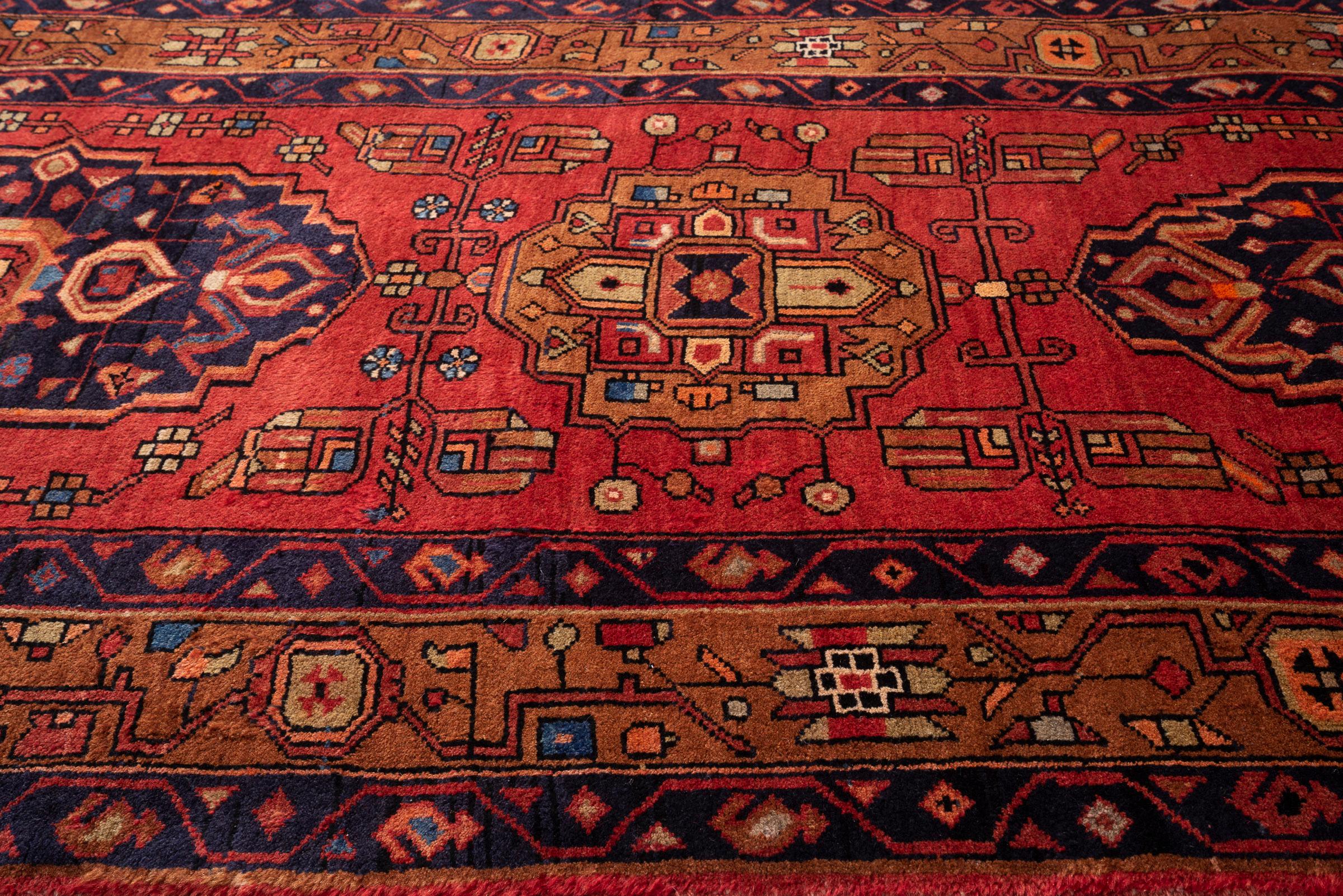 Miane Seven Medallion Persian Runner Rug, Mid 20th Century