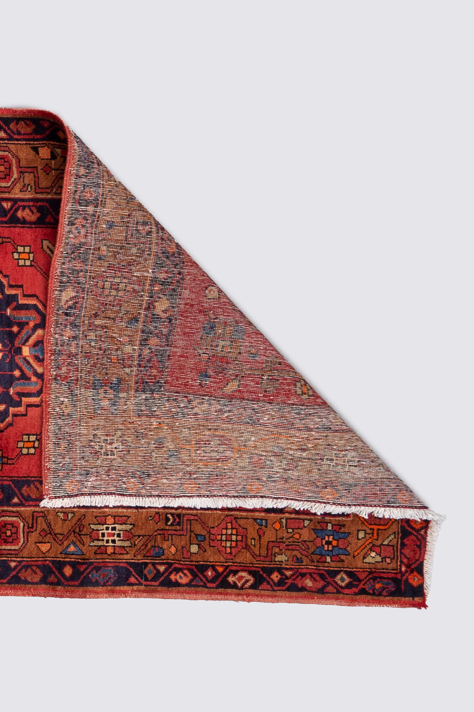 Miane Seven Medallion Persian Runner Rug, Mid 20th Century