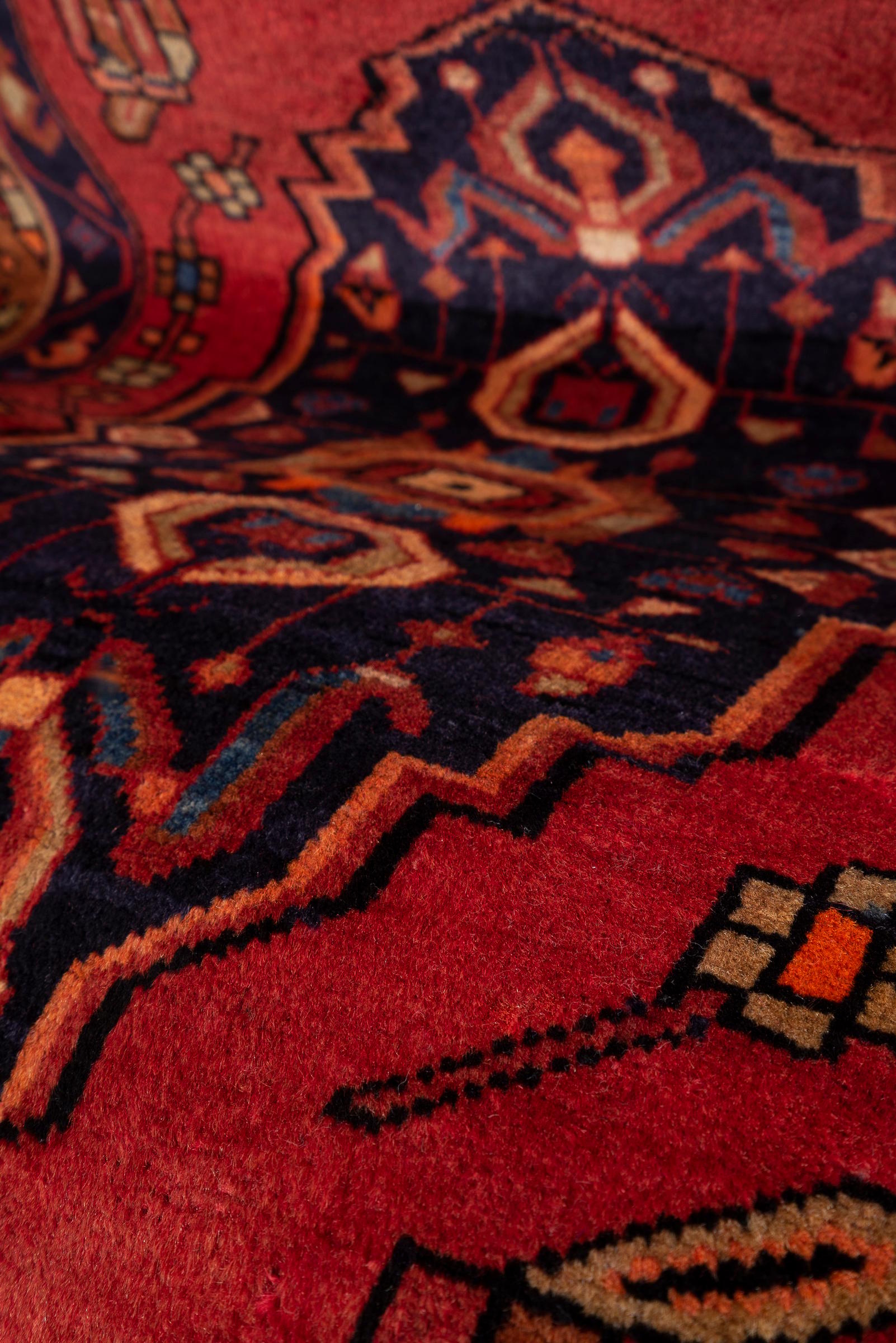 Miane Seven Medallion Persian Runner Rug, Mid 20th Century