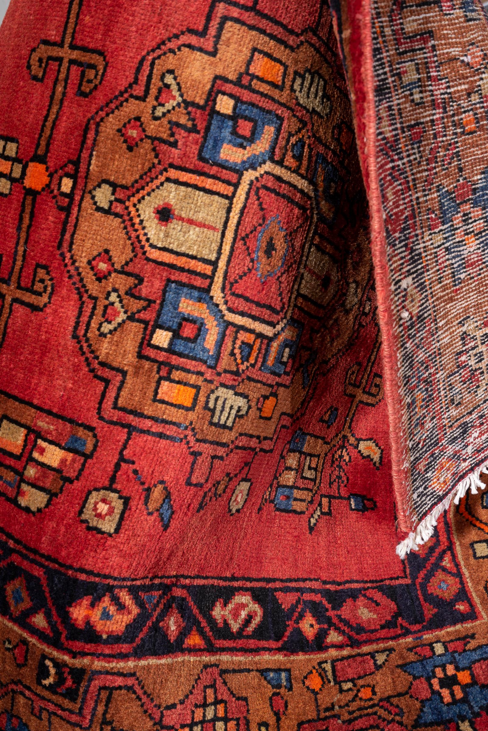 Miane Seven Medallion Persian Runner Rug, Mid 20th Century
