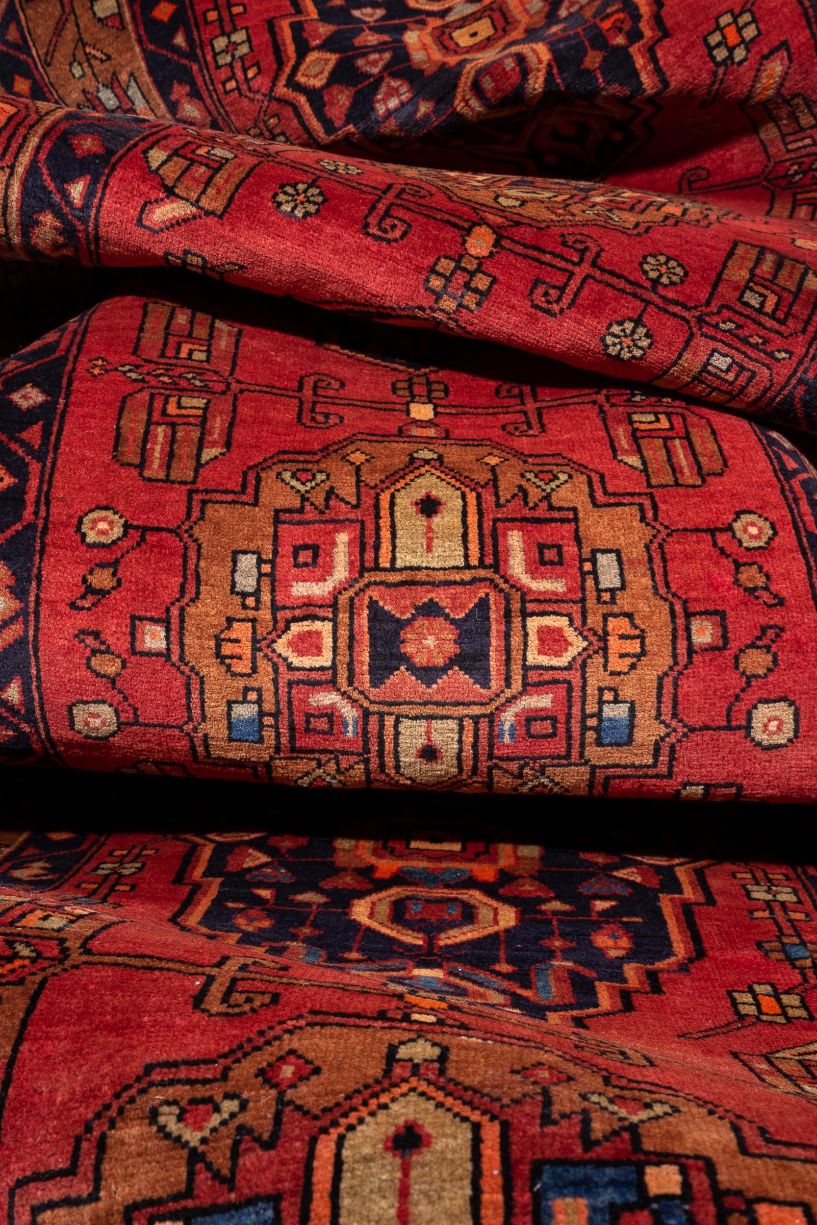 Miane Seven Medallion Persian Runner Rug, Mid 20th Century