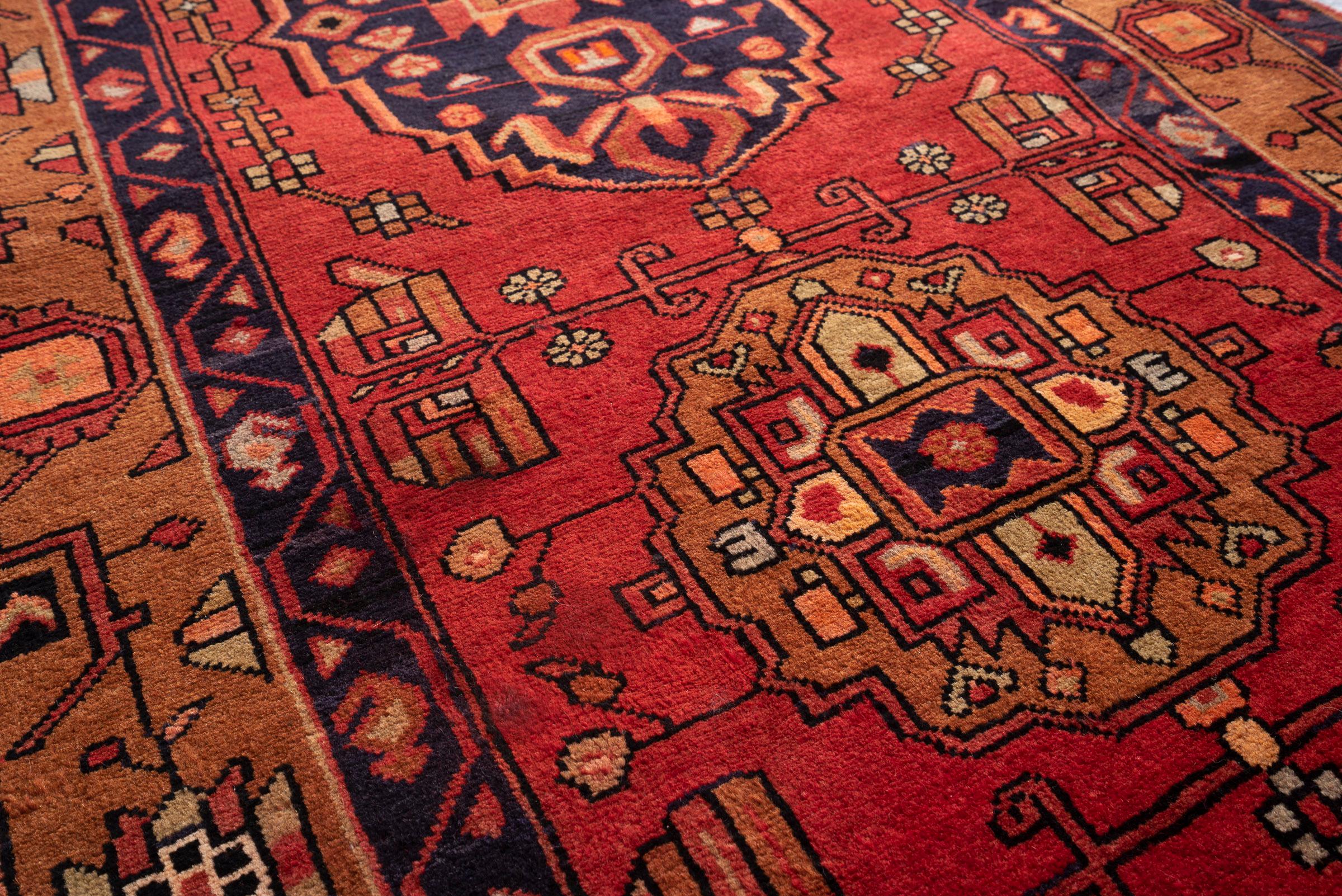 Miane Seven Medallion Persian Runner Rug, Mid 20th Century