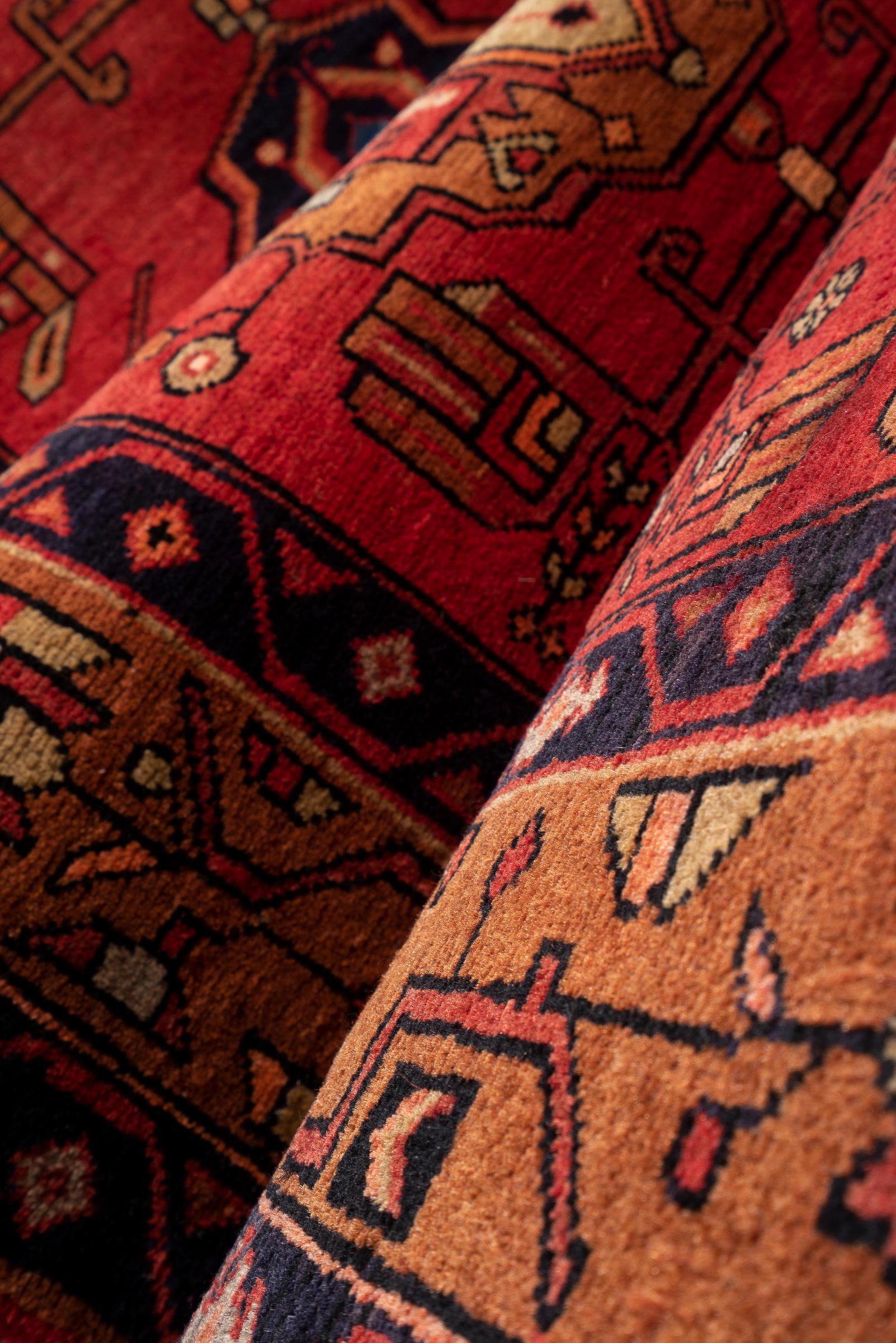 Miane Seven Medallion Persian Runner Rug, Mid 20th Century