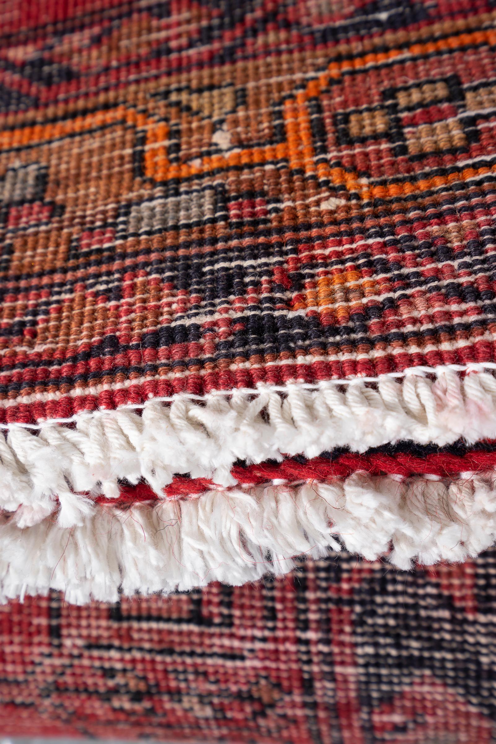 Miane Seven Medallion Persian Runner Rug, Mid 20th Century