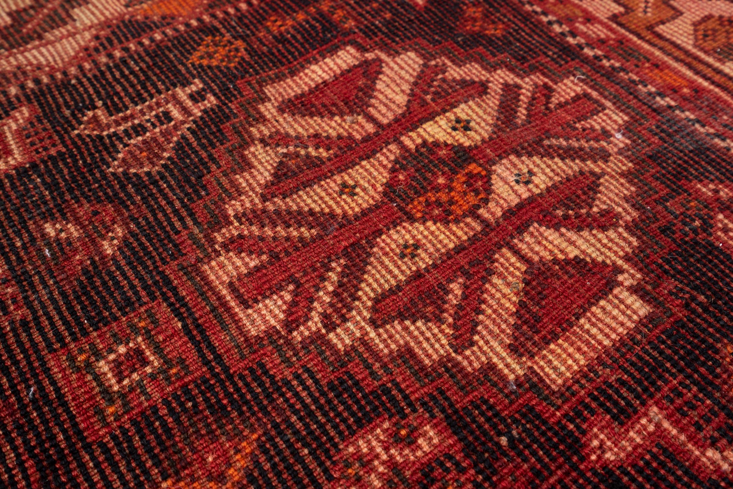 Vintage Dorian Qashqai Double Toranj Persian Rug