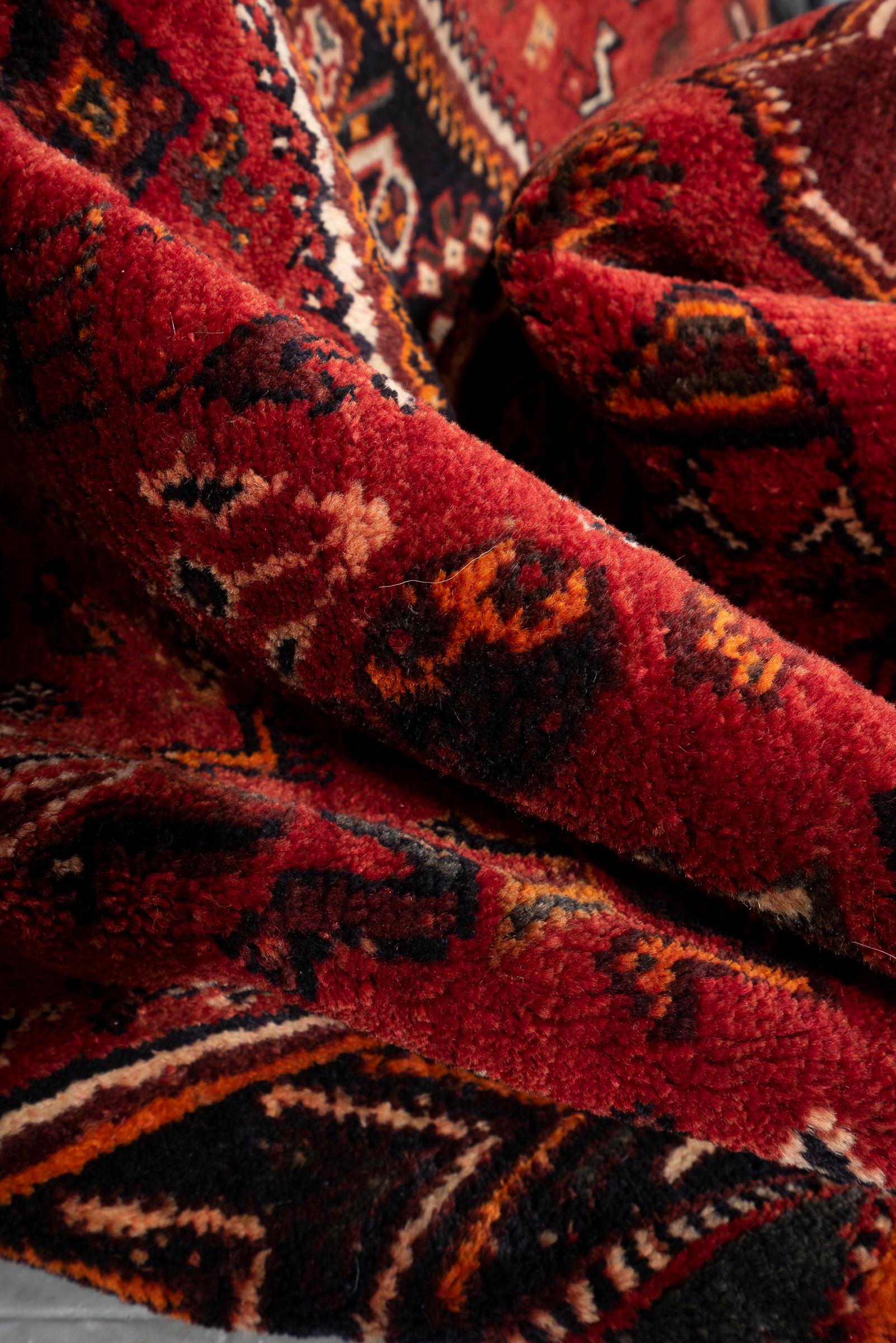 Vintage Dorian Qashqai Double Toranj Persian Rug