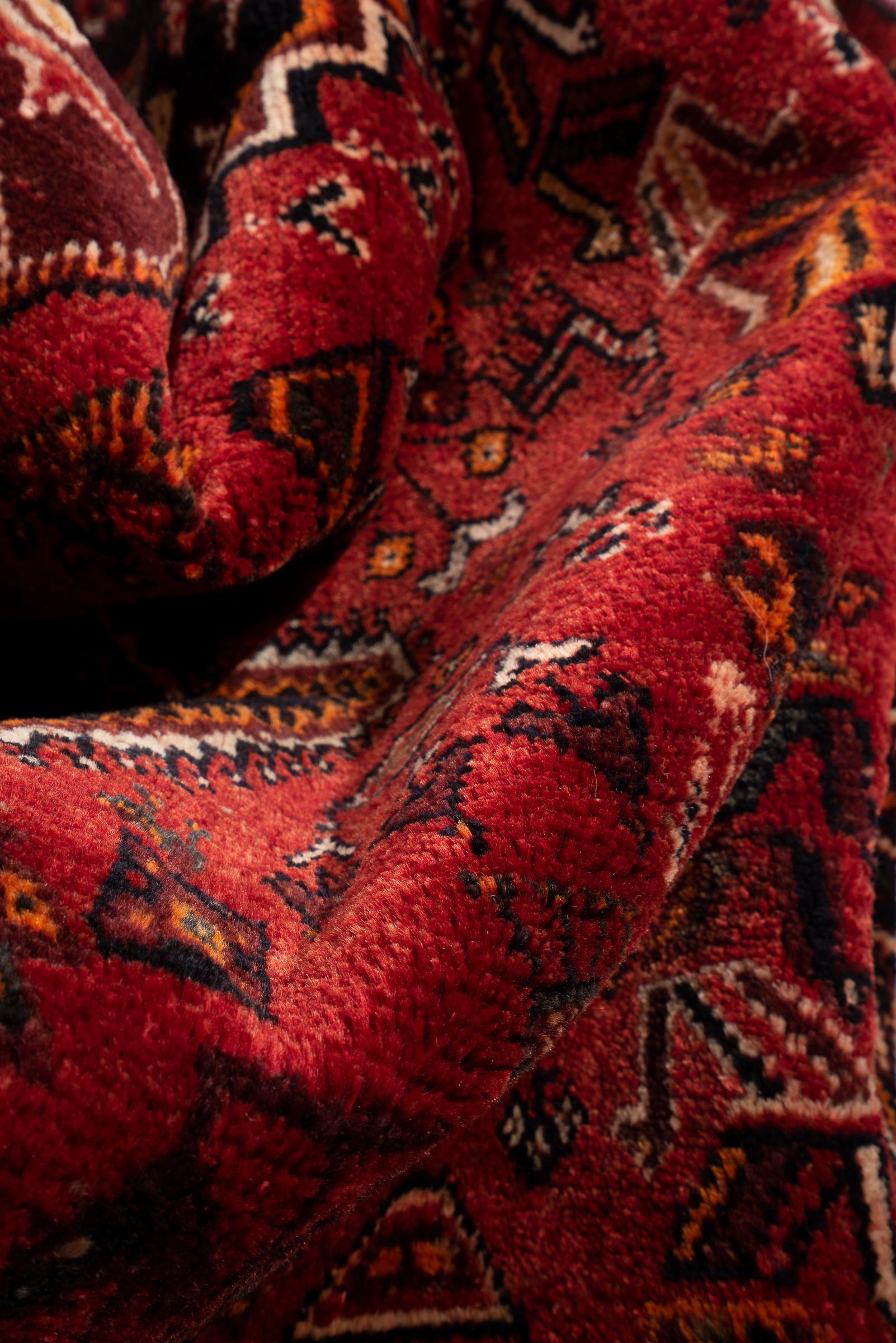 Vintage Dorian Qashqai Double Toranj Persian Rug