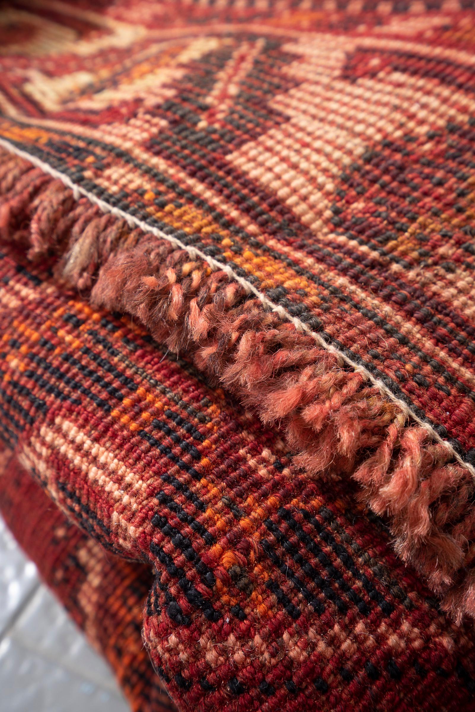 Vintage Dorian Qashqai Double Toranj Persian Rug