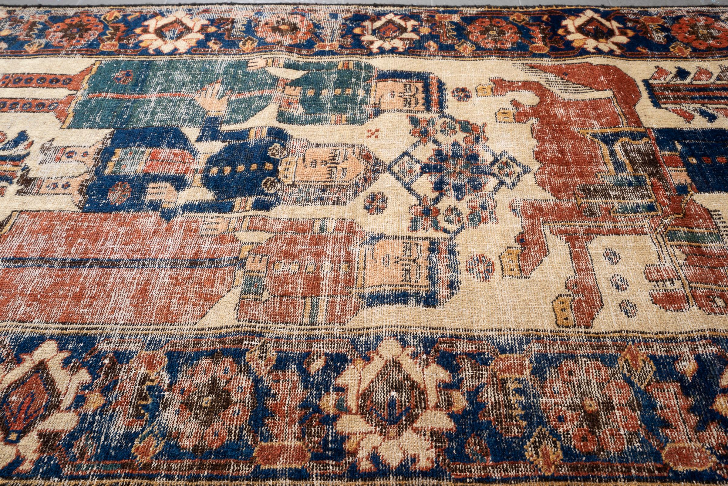 Antique Hooshang Shahi Persian Rug
