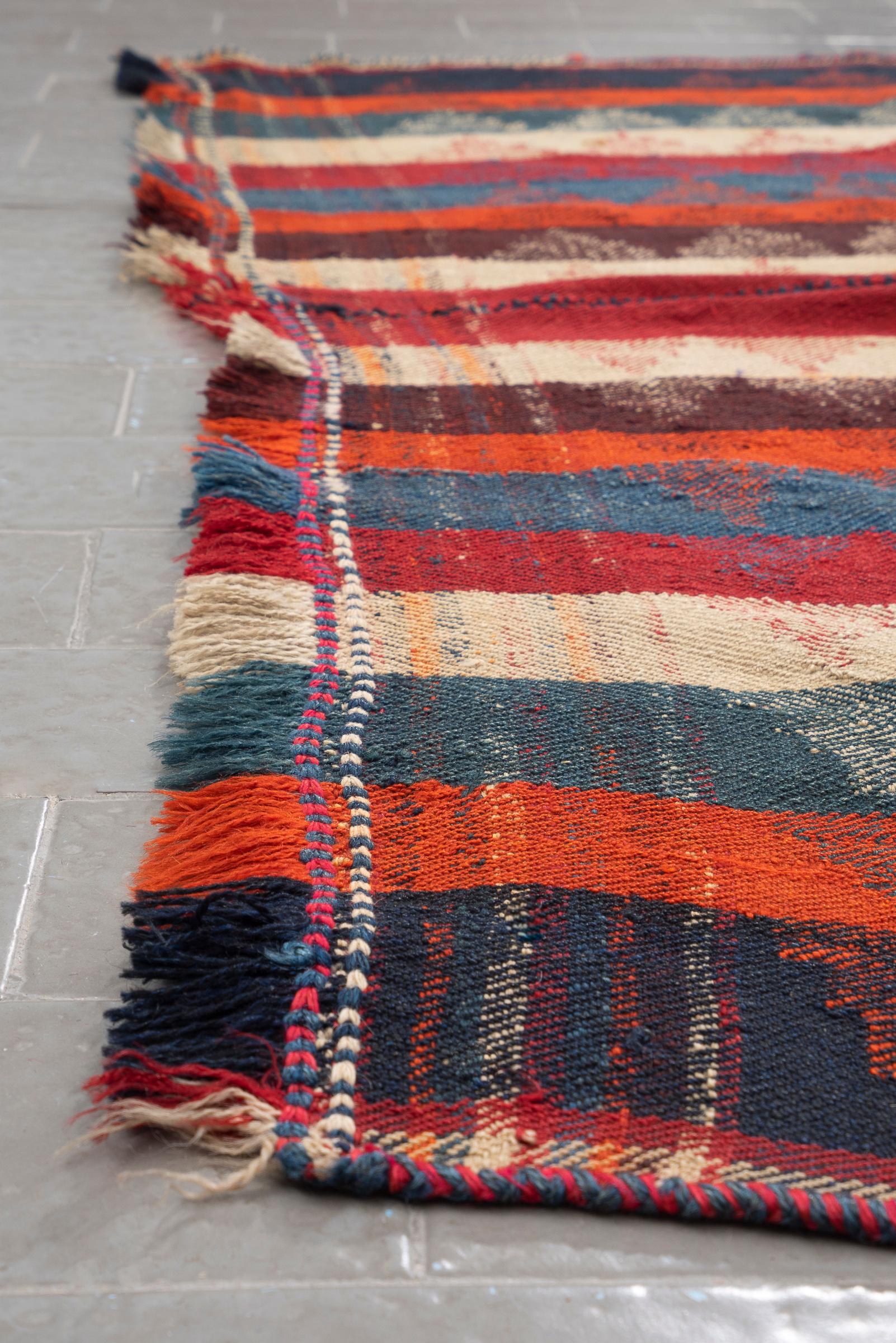 Qashqai Vintage Stripe Persian Jajim Flatweave