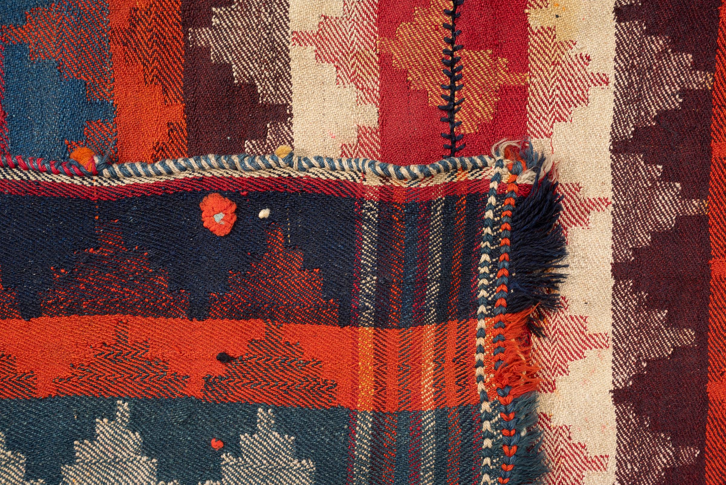 Qashqai Vintage Stripe Persian Jajim Flatweave