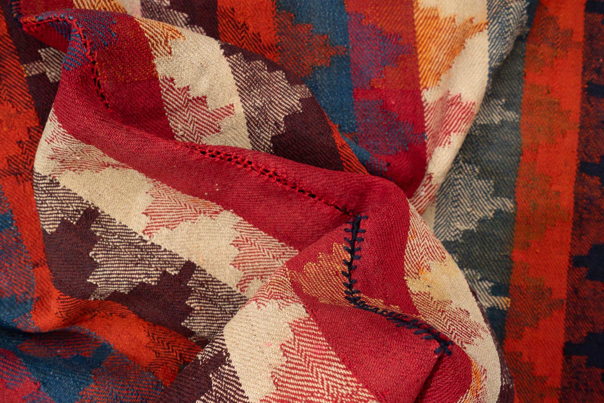 Qashqai Vintage Stripe Persian Jajim Flatweave