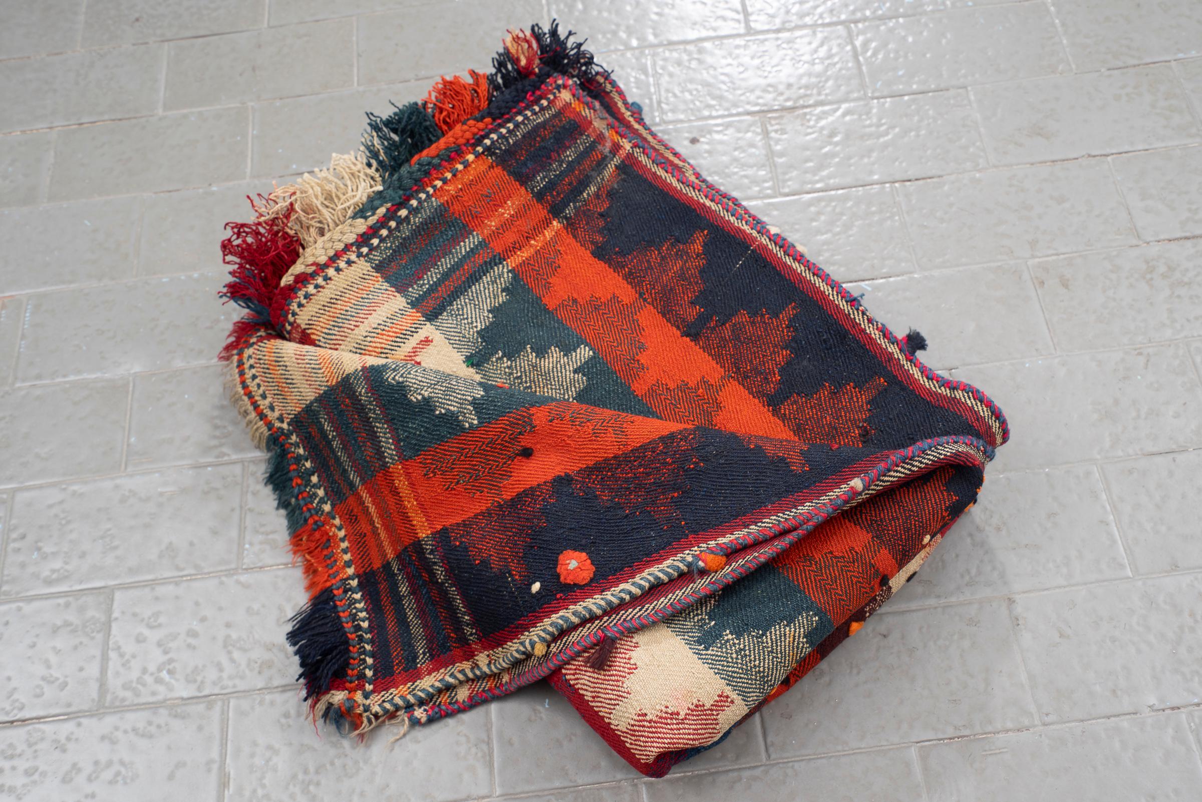 Qashqai Vintage Stripe Persian Jajim Flatweave