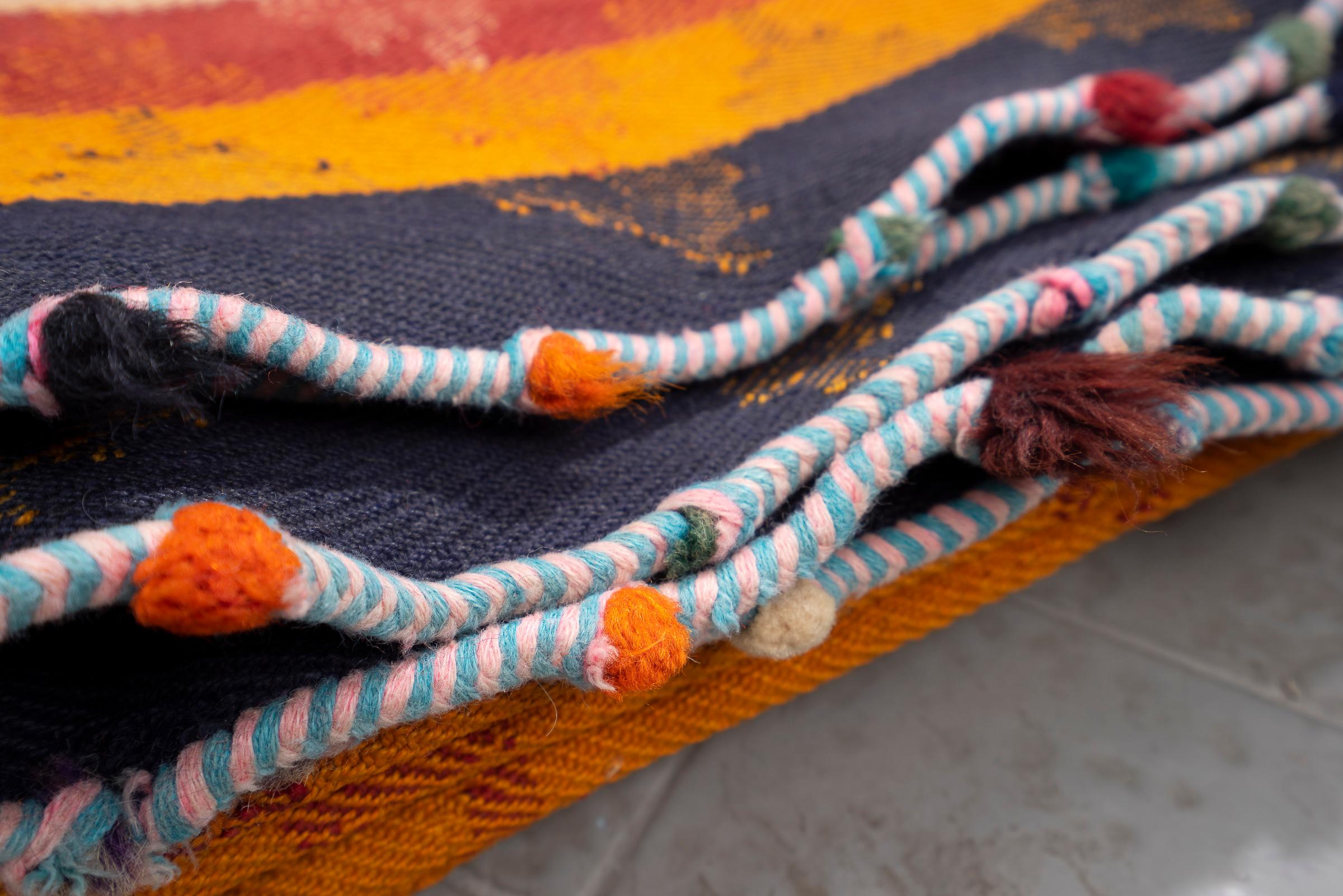 Qashqai Vintage Stripe Persian Jajim Flatweave