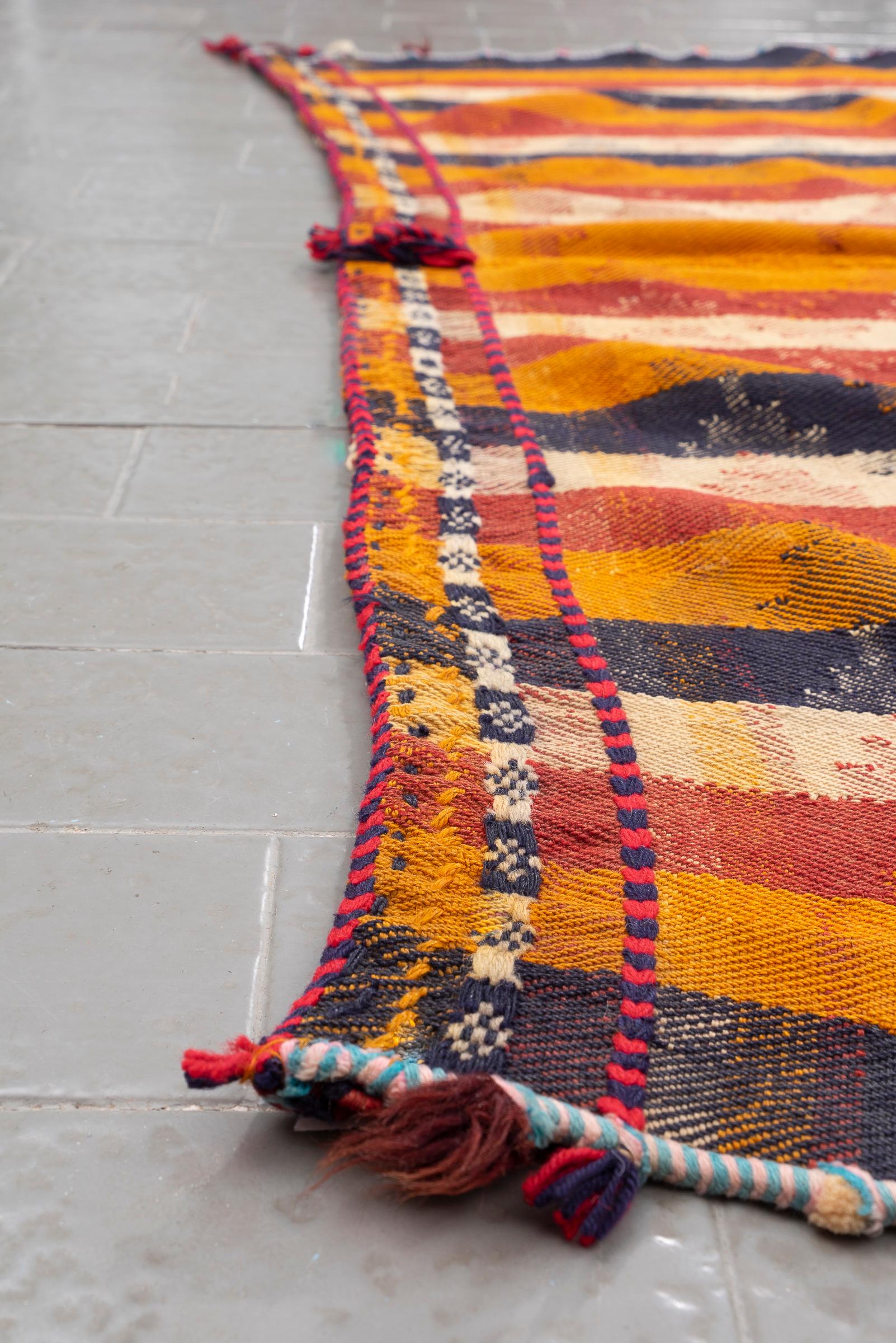 Qashqai Vintage Stripe Persian Jajim Flatweave