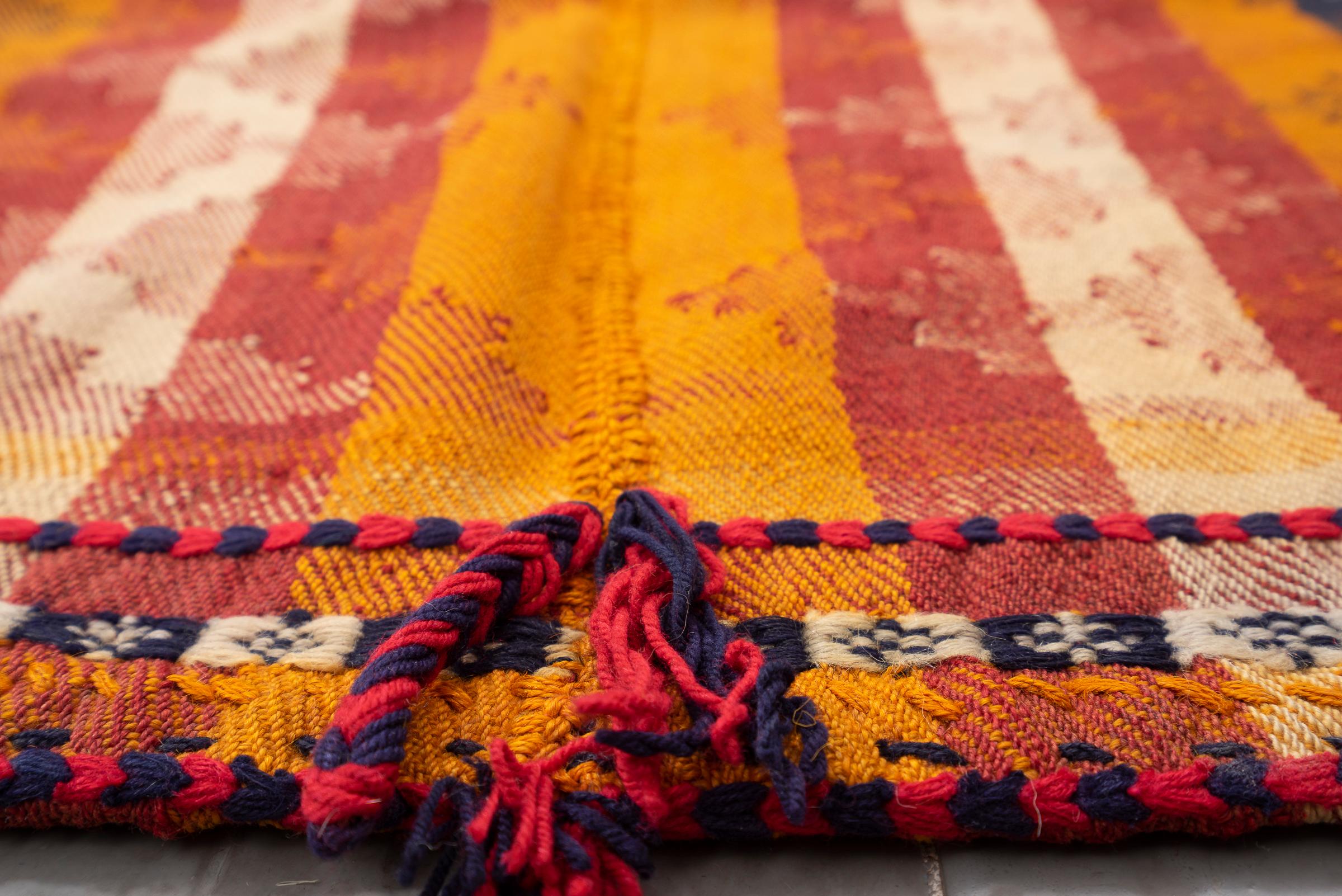 Qashqai Vintage Stripe Persian Jajim Flatweave