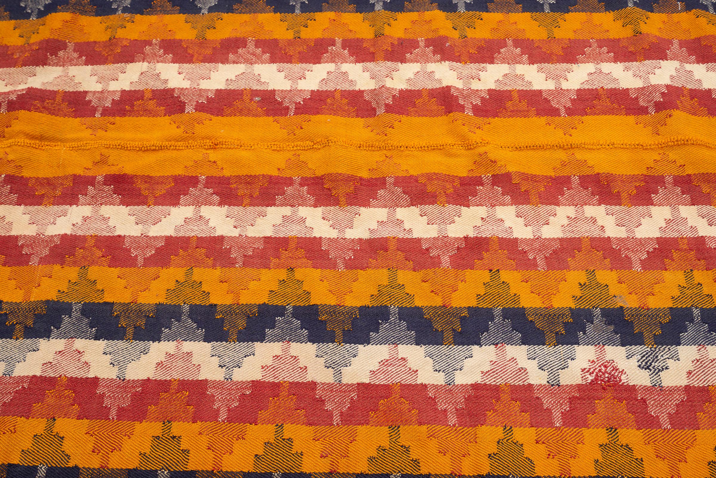 Qashqai Vintage Stripe Persian Jajim Flatweave