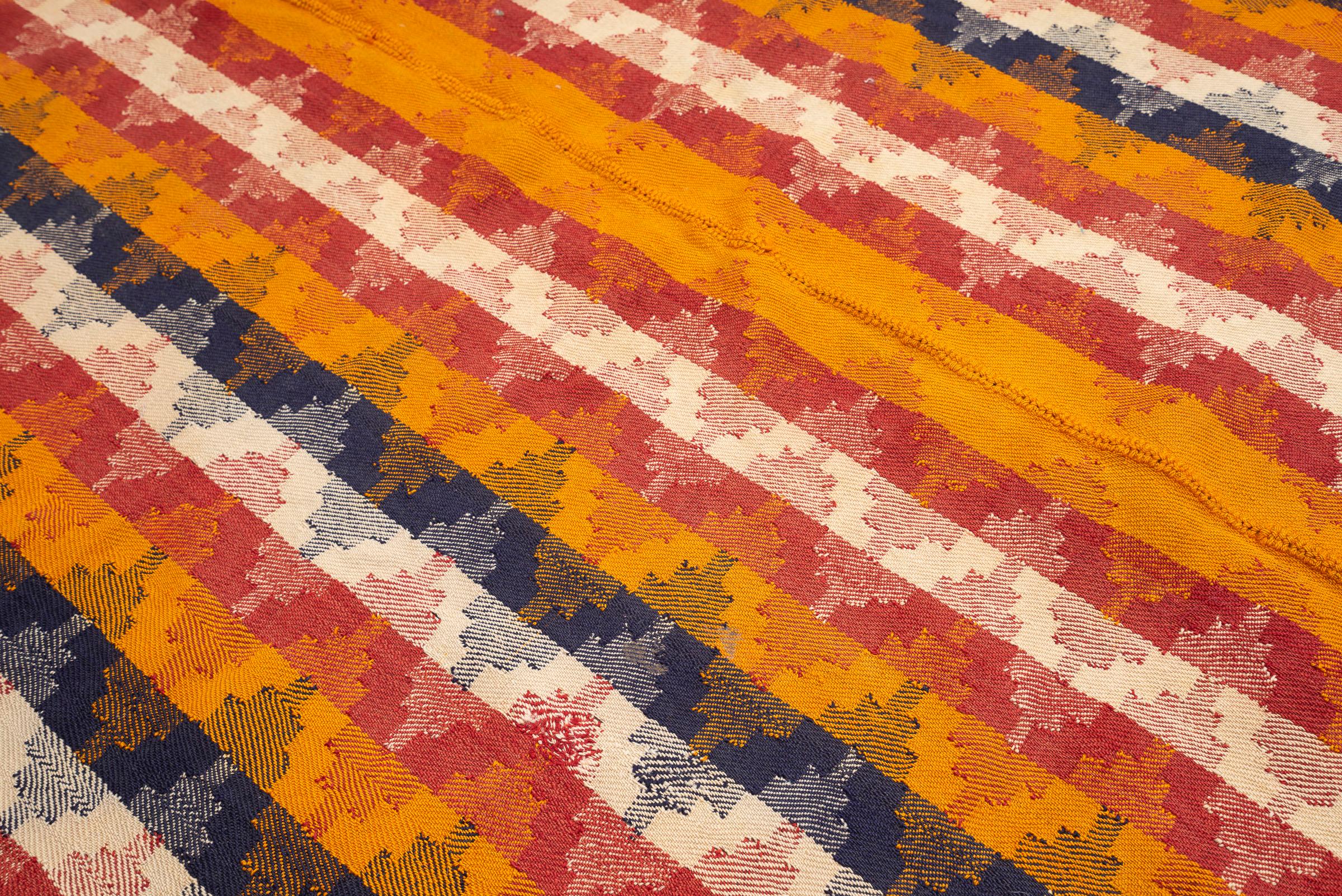 Qashqai Vintage Stripe Persian Jajim Flatweave
