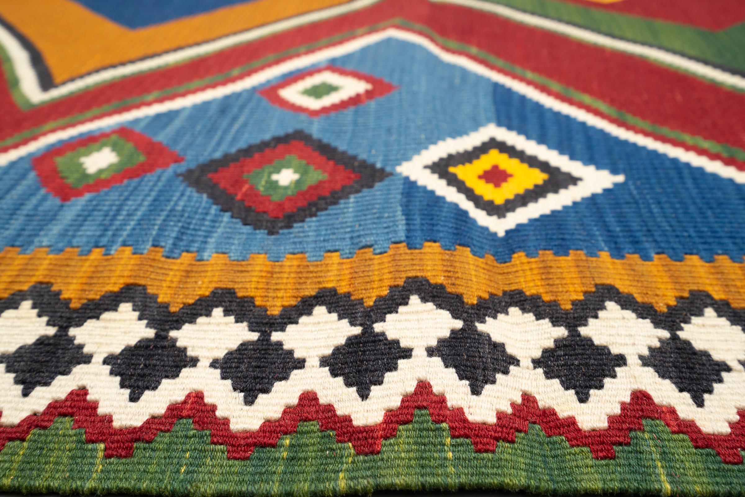 New Weave Fine Qashqai Double Toranj Persian Kilim Rug