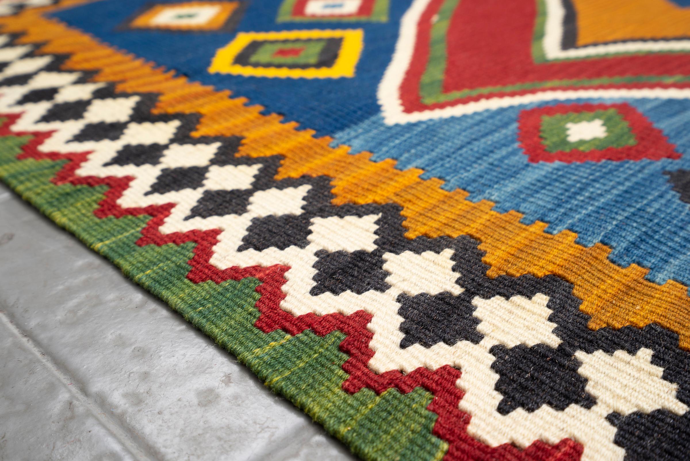 New Weave Fine Qashqai Double Toranj Persian Kilim Rug