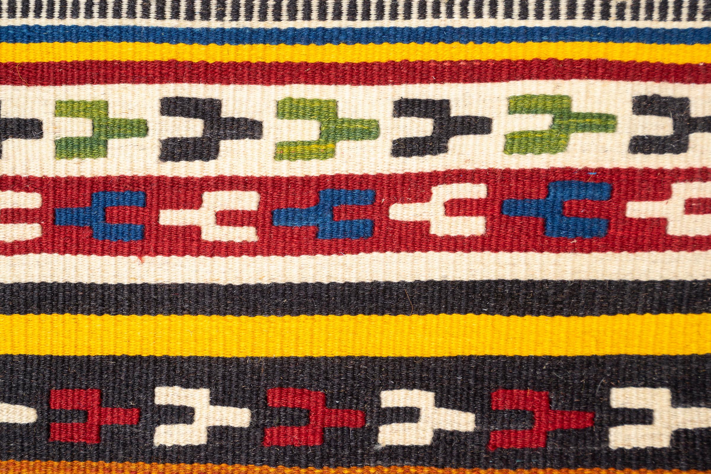 New Weave Fine Qashqai Double Toranj Persian Kilim Rug