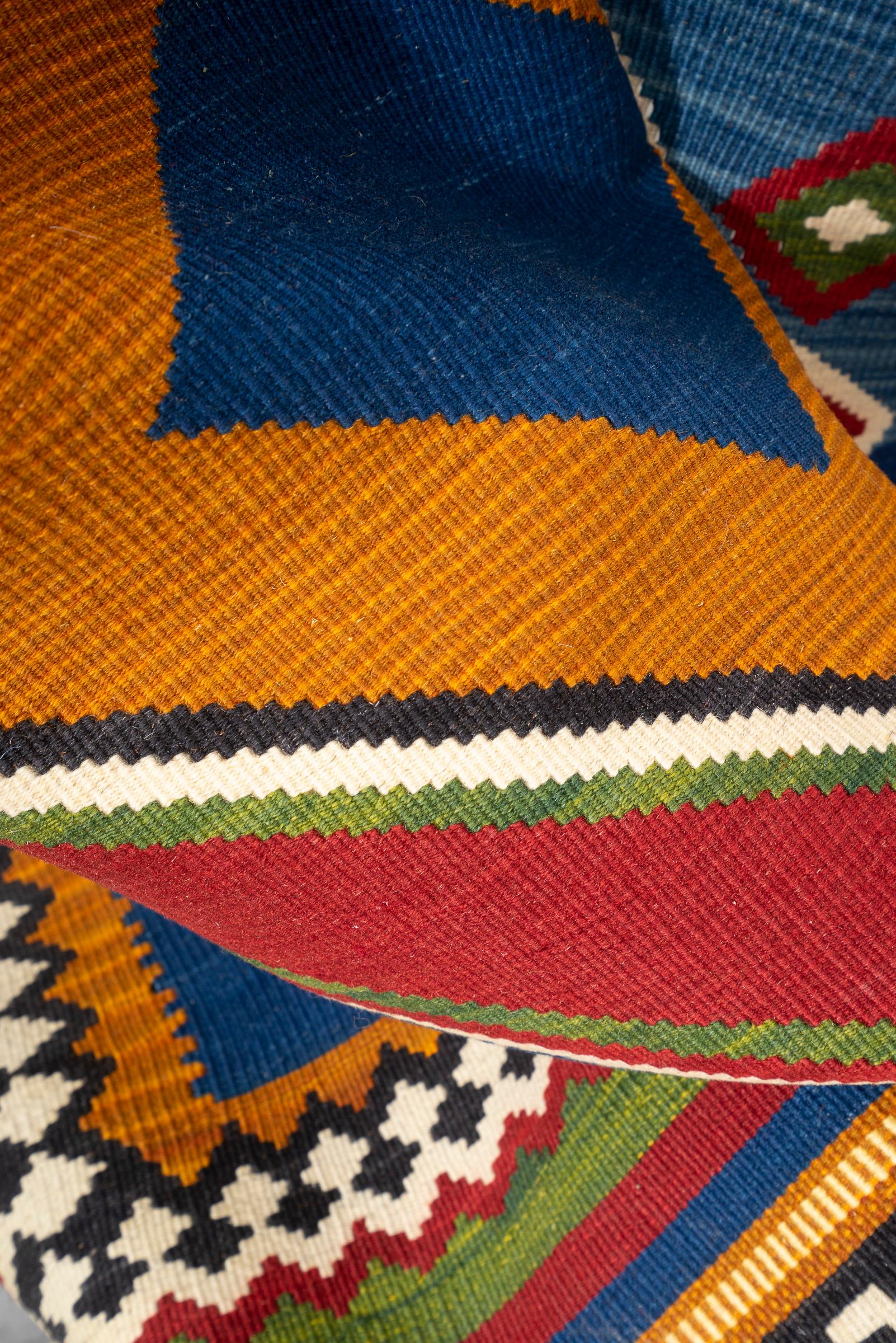 New Weave Fine Qashqai Double Toranj Persian Kilim Rug