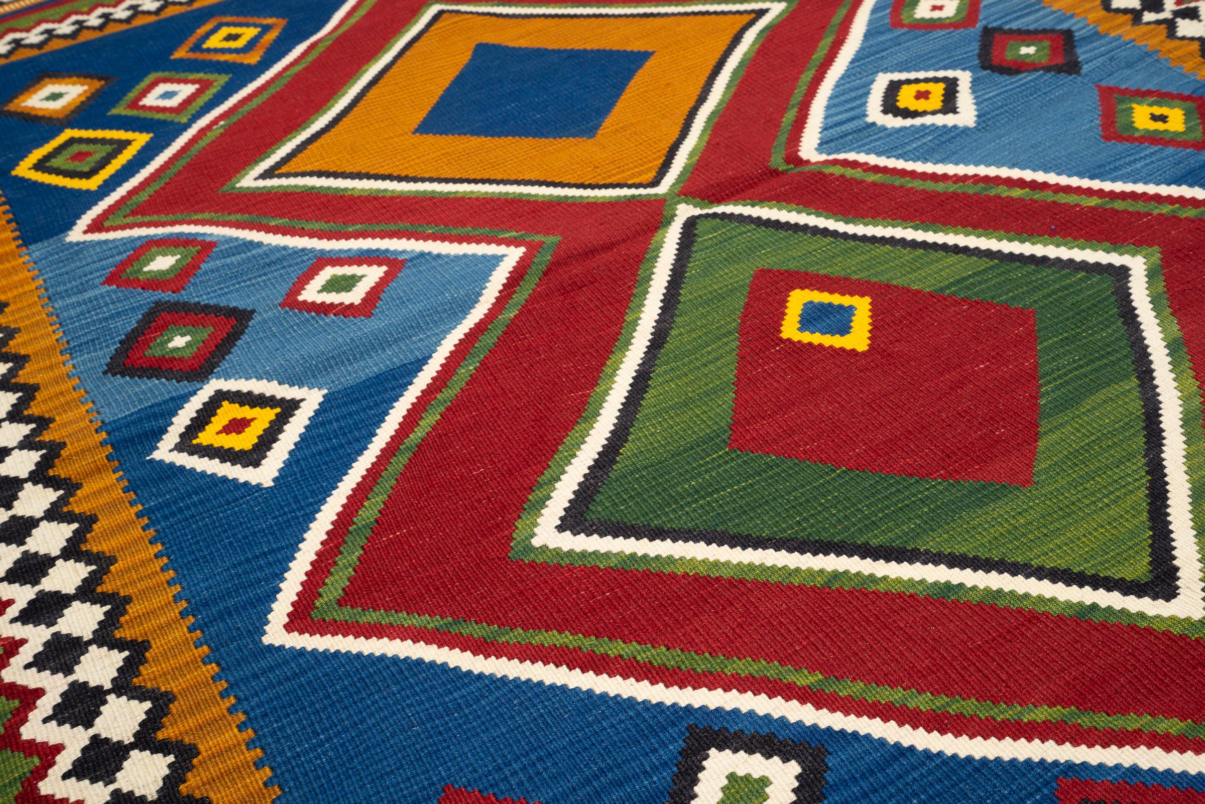 New Weave Fine Qashqai Double Toranj Persian Kilim Rug