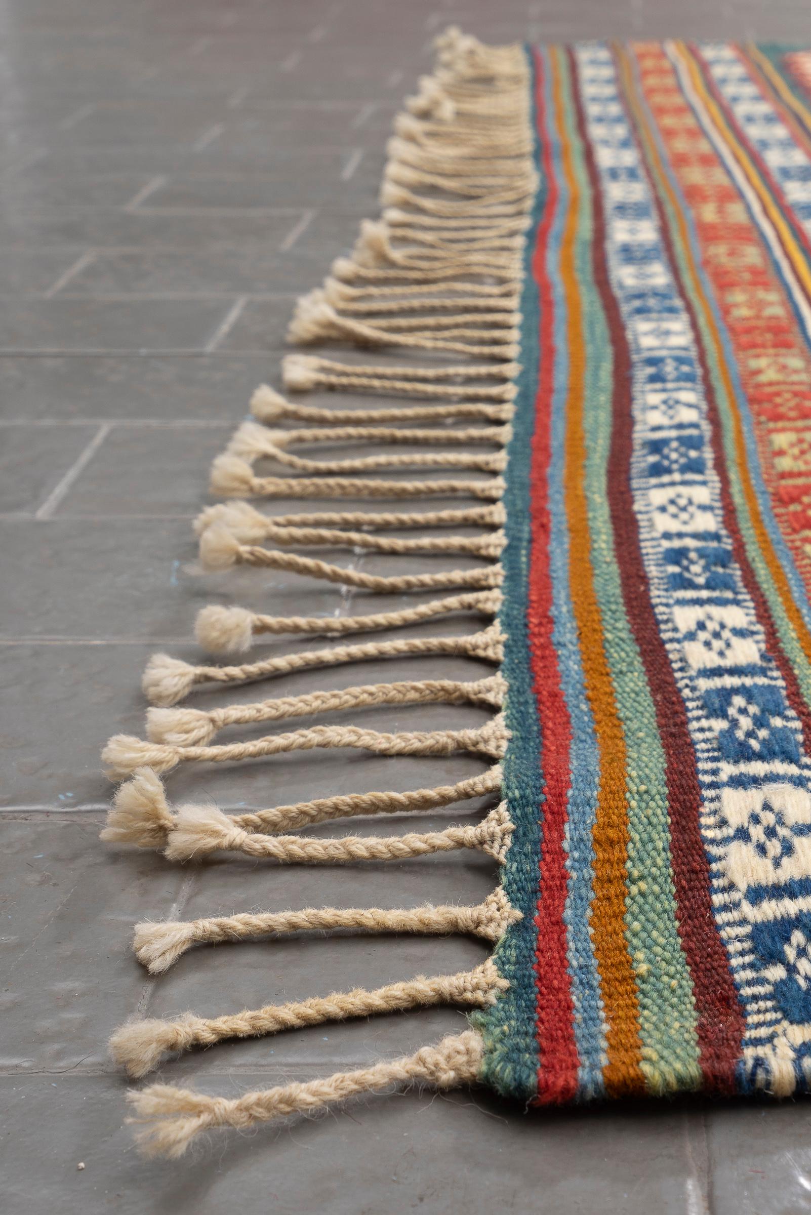 New Weave Fine Qashqai Yellow field Persian Kilim Rug