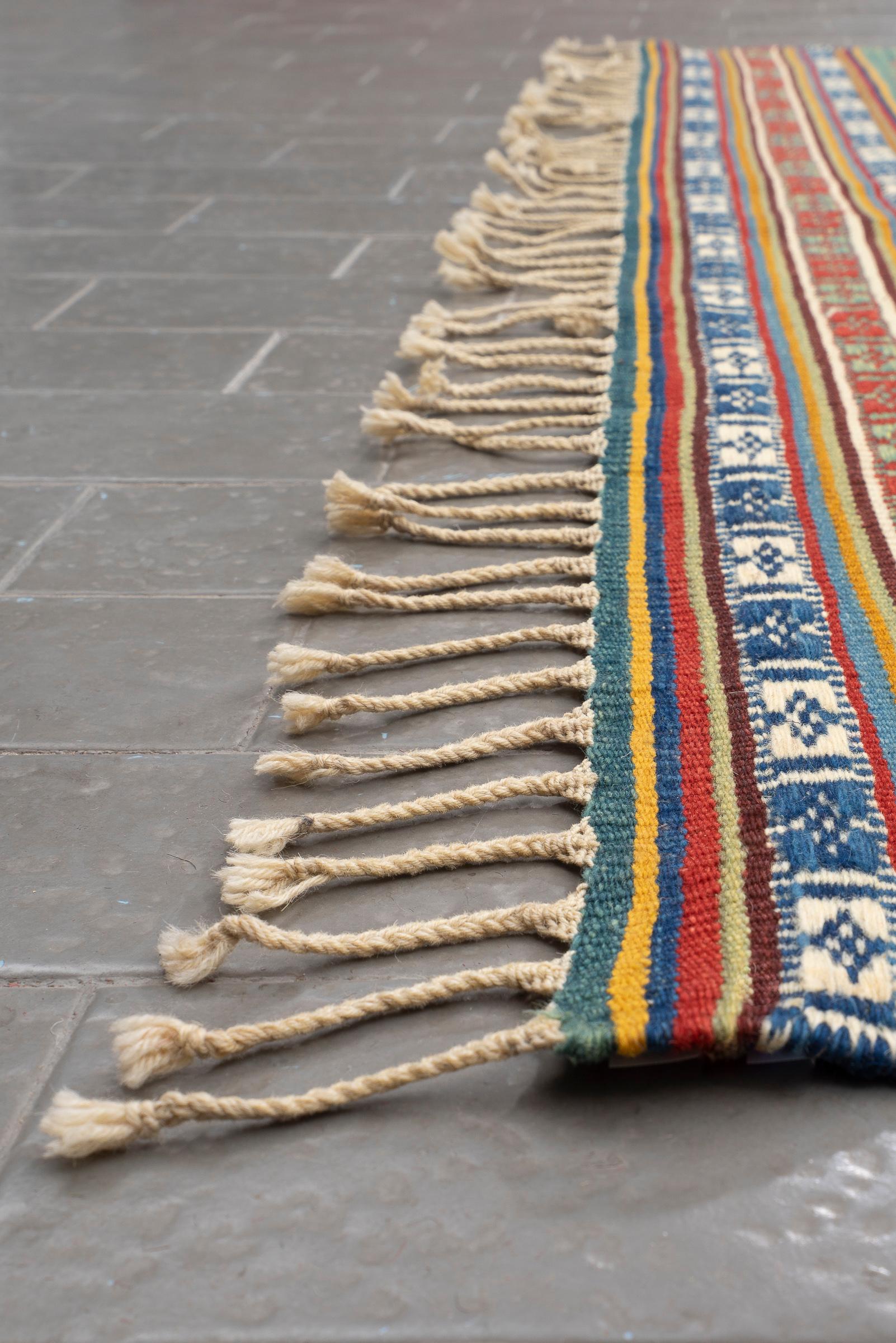 New Weave Fine Qashqai Green Fields Persian Kilim Rug